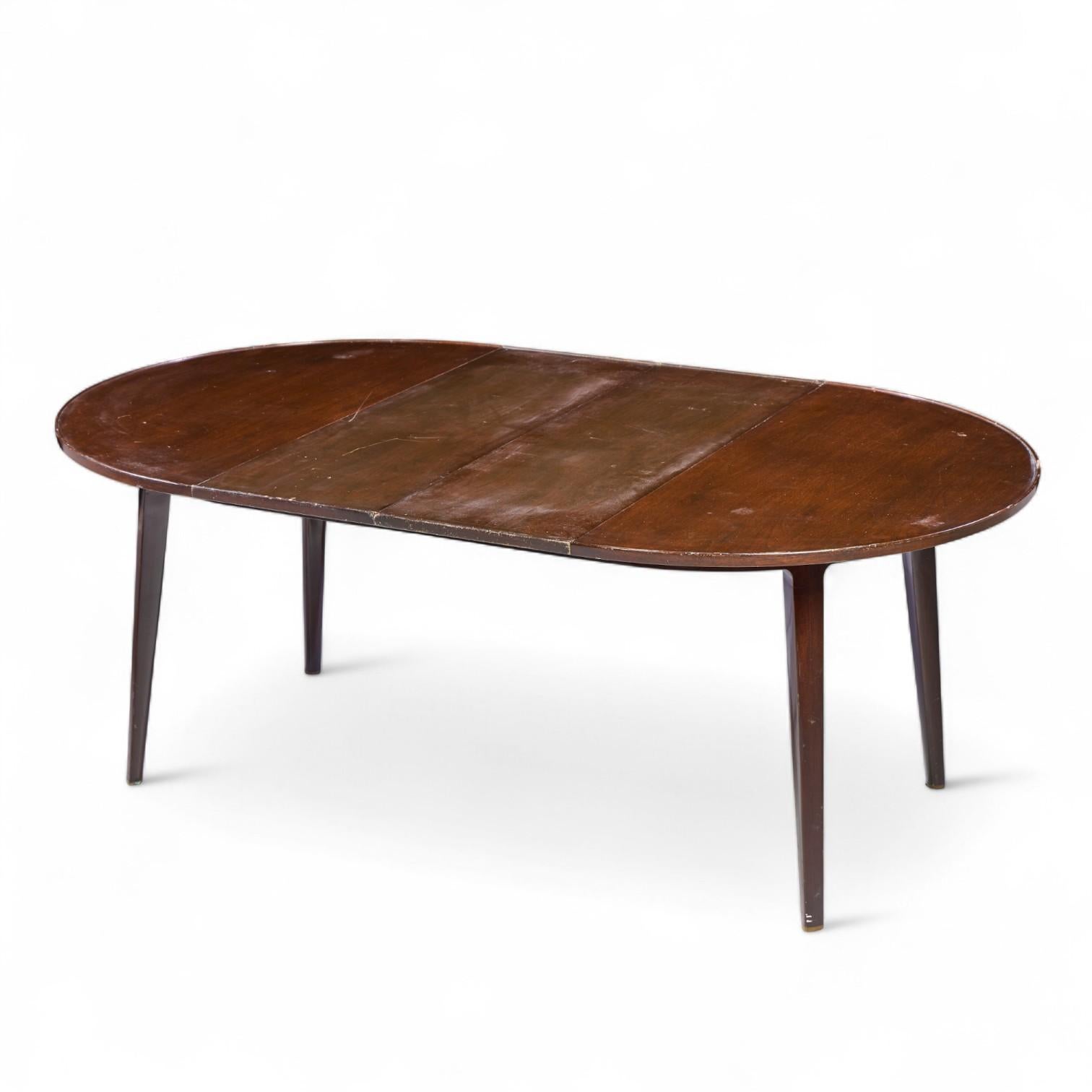 Edward Wormley for Dunbar Mid Century Expanding Dining Table with 2 Leaves in vendita 6