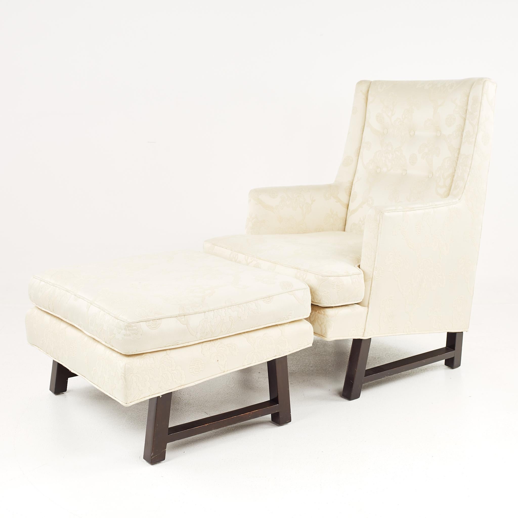Mid-Century Modern Edward Wormley for Dunbar Mid Century Lounge Chair and Ottoman For Sale
