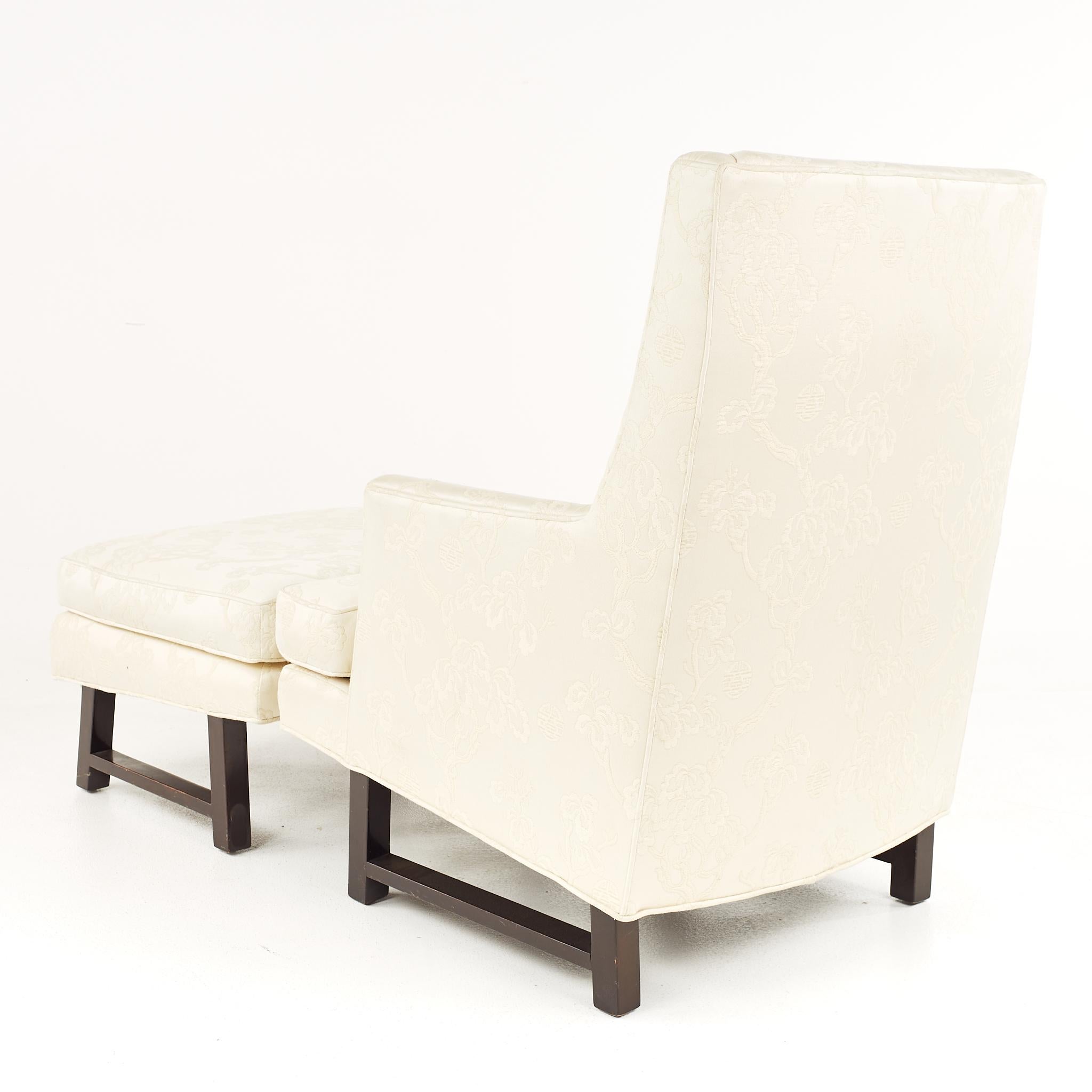 Late 20th Century Edward Wormley for Dunbar Mid Century Lounge Chair and Ottoman For Sale