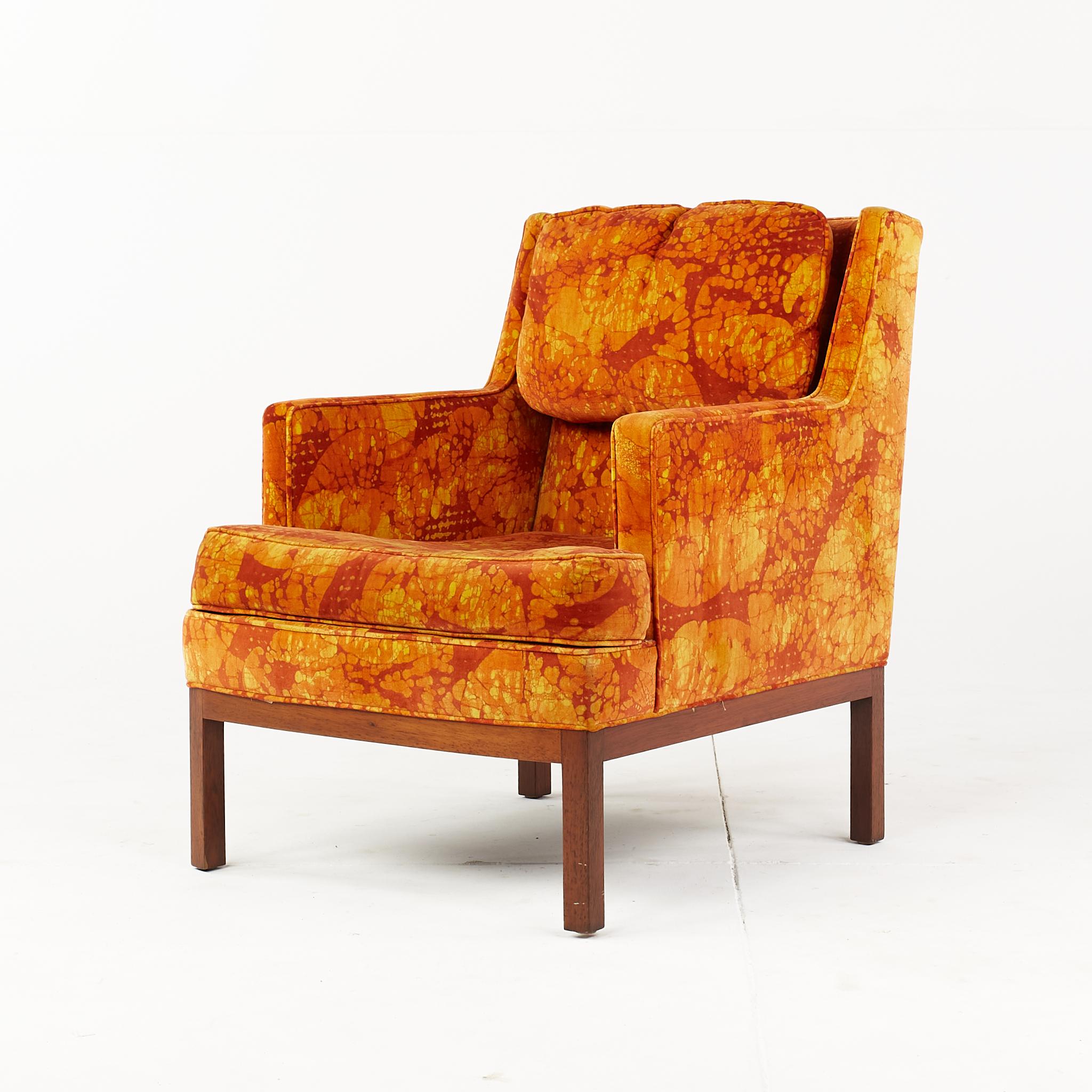 Mid-Century Modern Edward Wormley for Dunbar Mid Century Lounge Chair with Jack Lenor Larsen Fabric For Sale