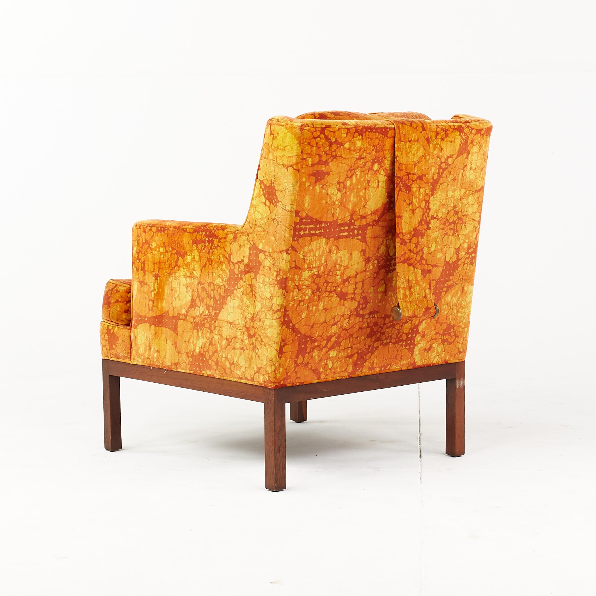 Late 20th Century Edward Wormley for Dunbar Mid Century Lounge Chair with Jack Lenor Larsen Fabric For Sale
