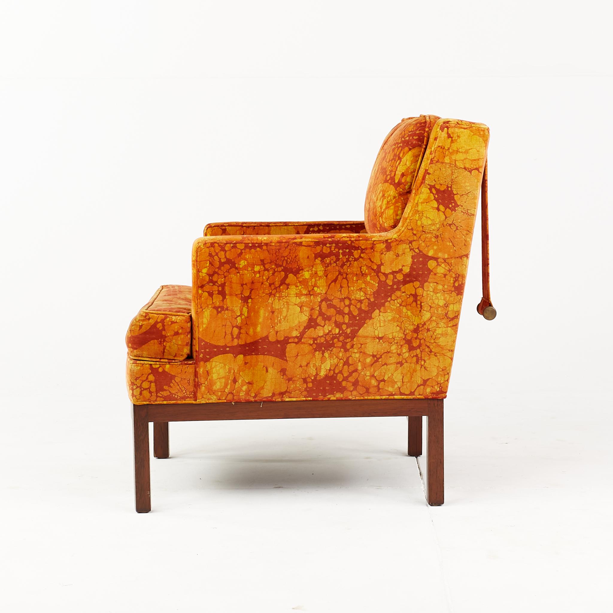 Edward Wormley pour Dunbar fauteuil de salon mi-siècle moderne avec tissu Jack Lenor Larsen en vente 1