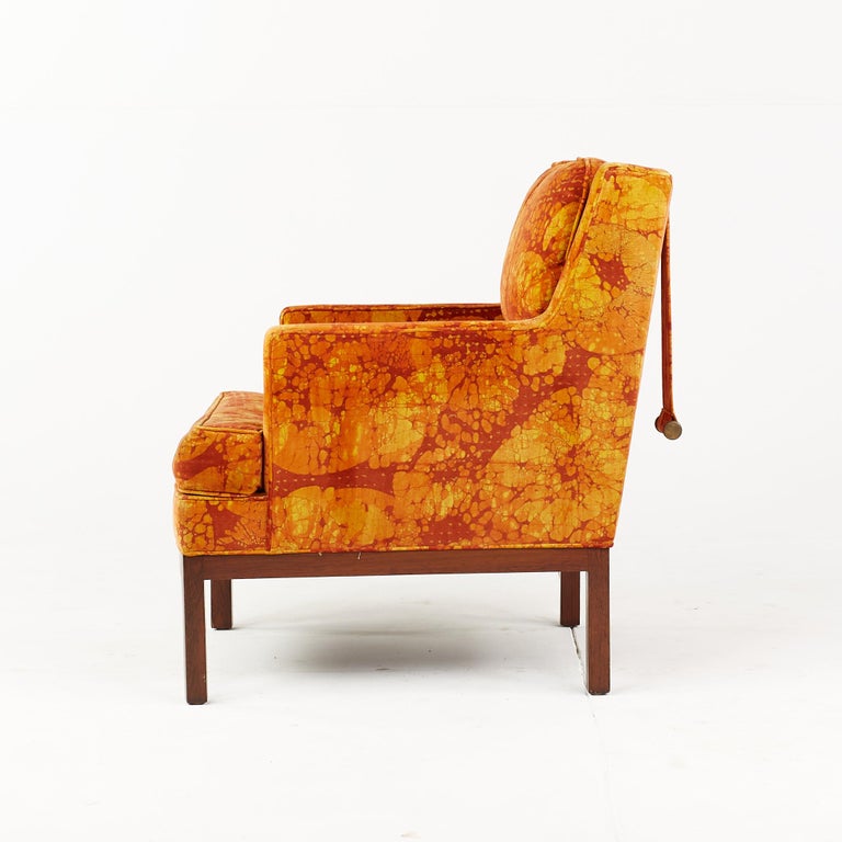 Edward Wormley for Dunbar Mid Century Lounge Chair with Jack Lenor Larsen Fabric For Sale 2