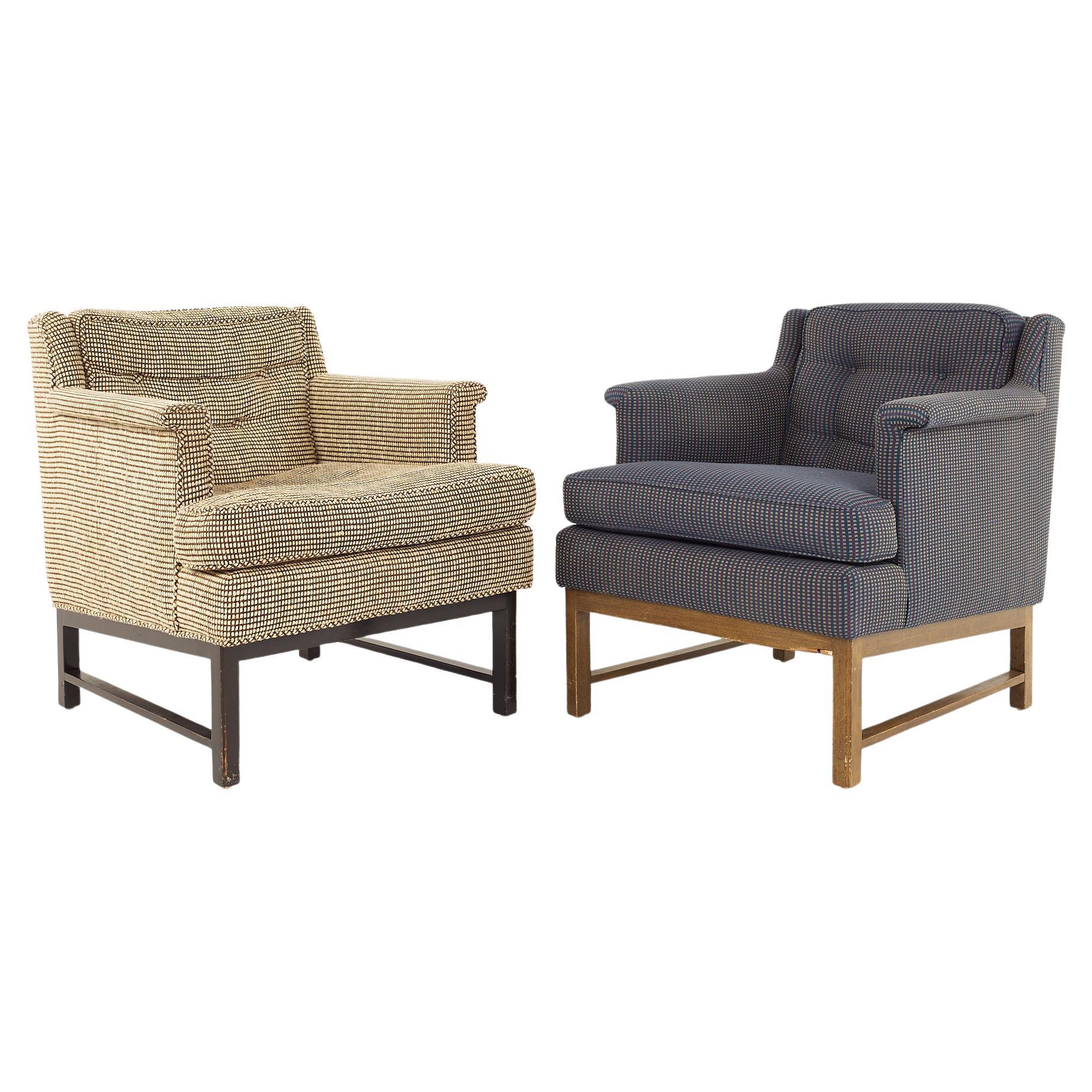 Edward Wormley for Dunbar Mid Century Lounge Chairs, a Pair