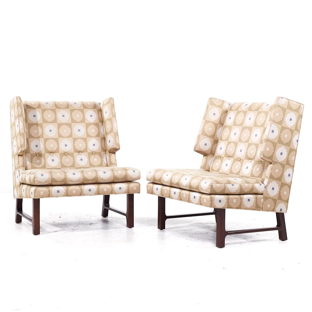 Mid-Century Modern Paire de fauteuils de salon Wingback mi-siècle Edward Wormley pour Dunbar en vente