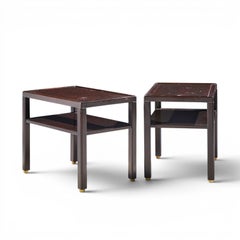 Edward Wormley für Dunbar: Beistelltische aus Mahagoni und Messing im Mid-Century-Stil – Paar