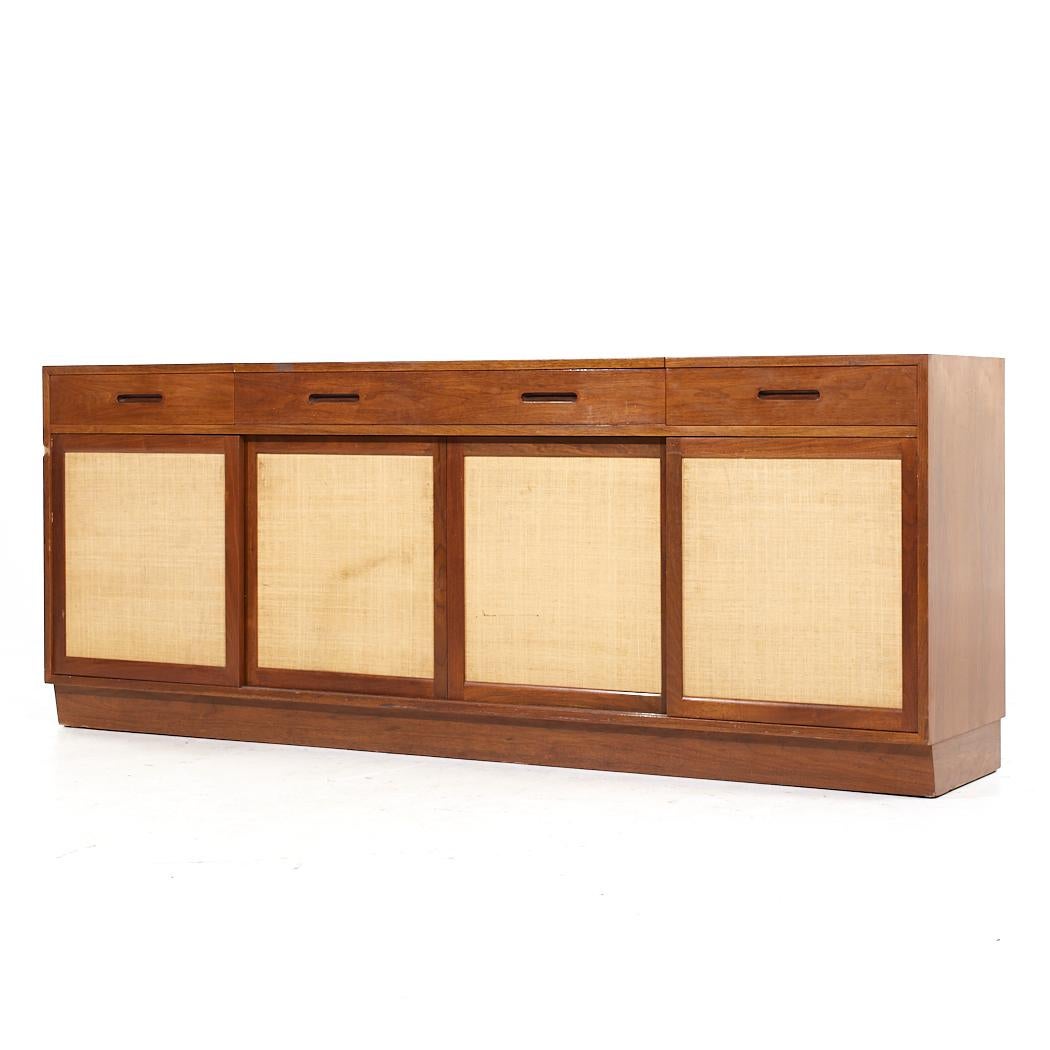 Mid-Century Modern Edward Wormley for Dunbar Mid Century Mahogany and Cane Credenza For Sale