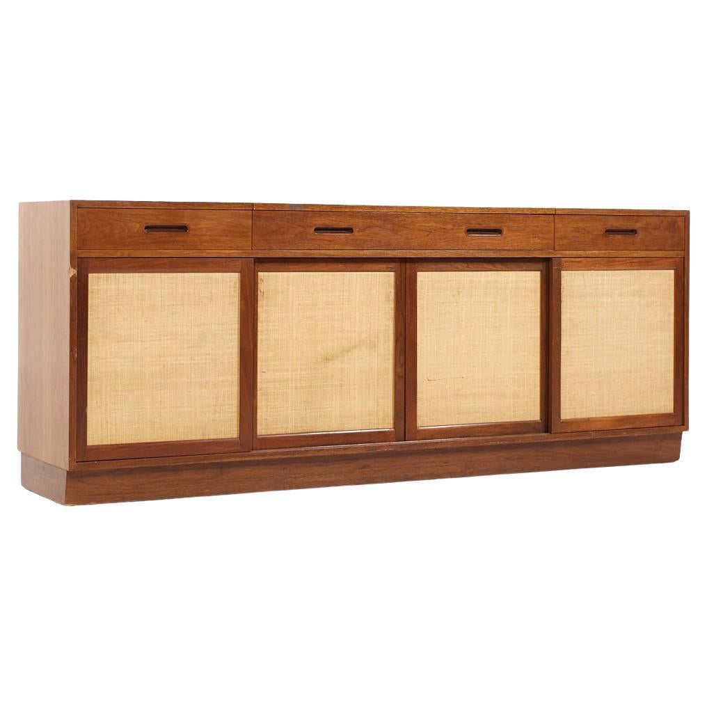 Edward Wormley for Dunbar Mid Century Mahogany and Cane Credenza For Sale