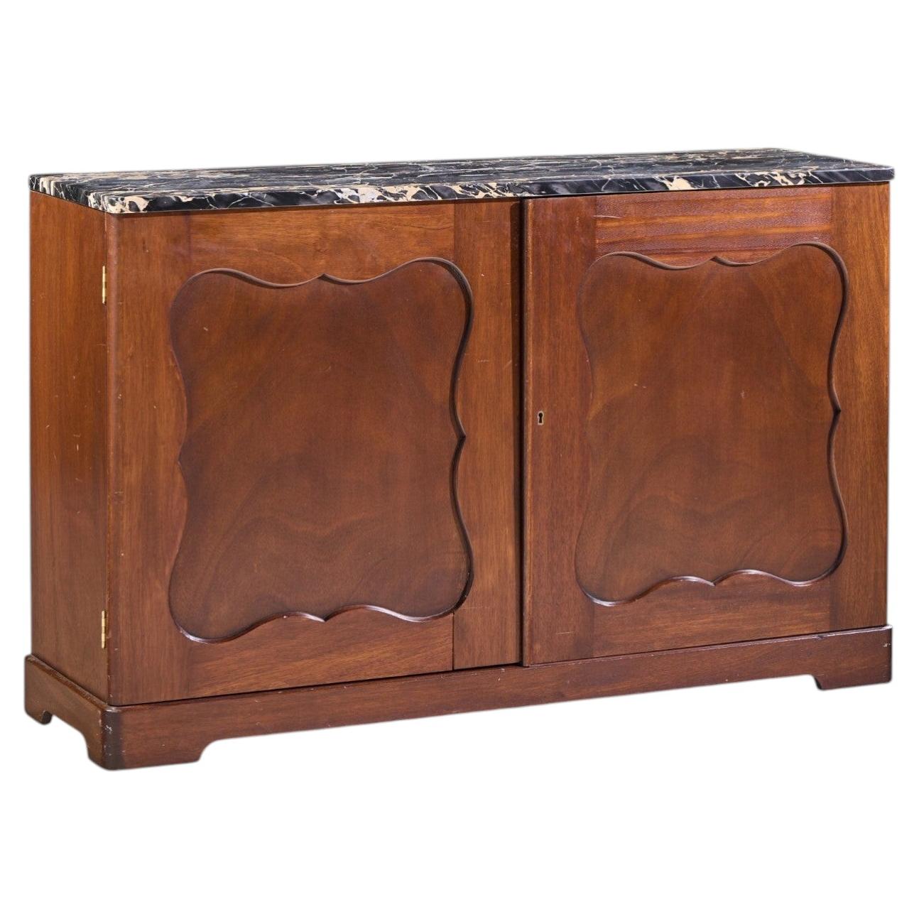 Edward Wormley for Dunbar Mid Century Mahogany and Marble Credenza For Sale
