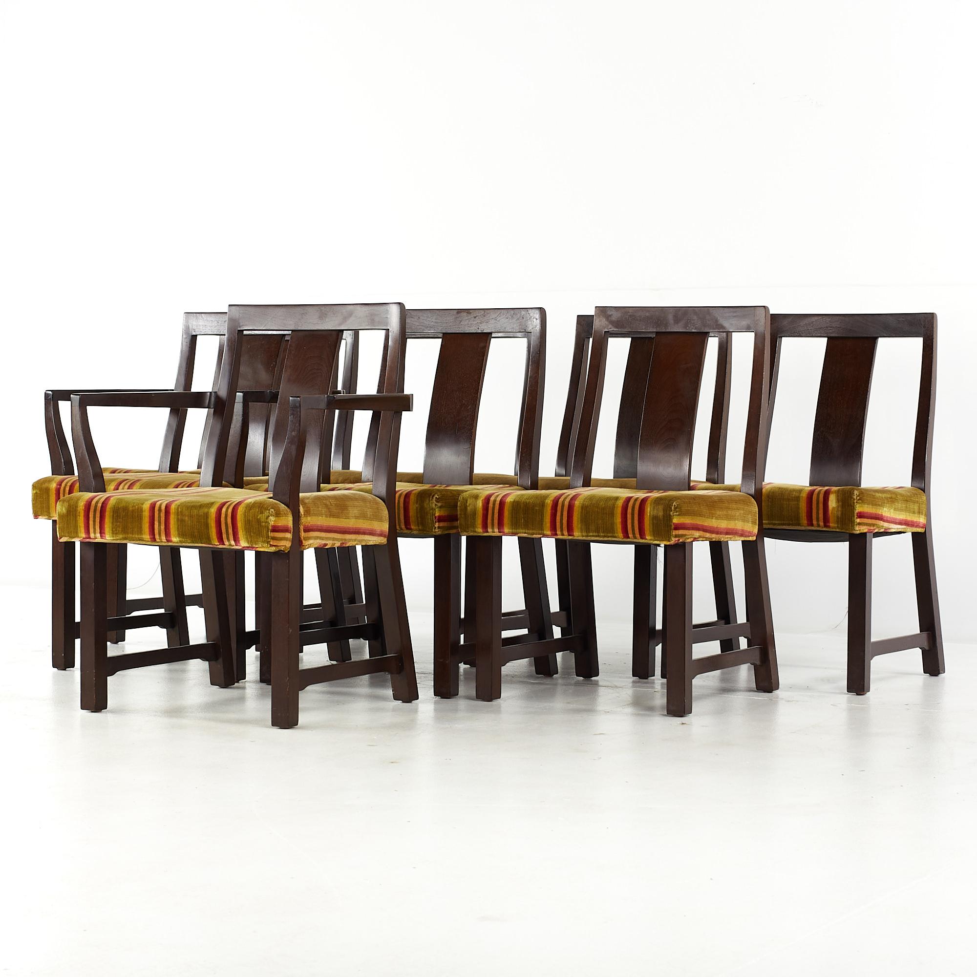 Mid-Century Modern Edward Wormley for Dunbar Mid Century Mahogany Dining Chairs, Set of 8 For Sale
