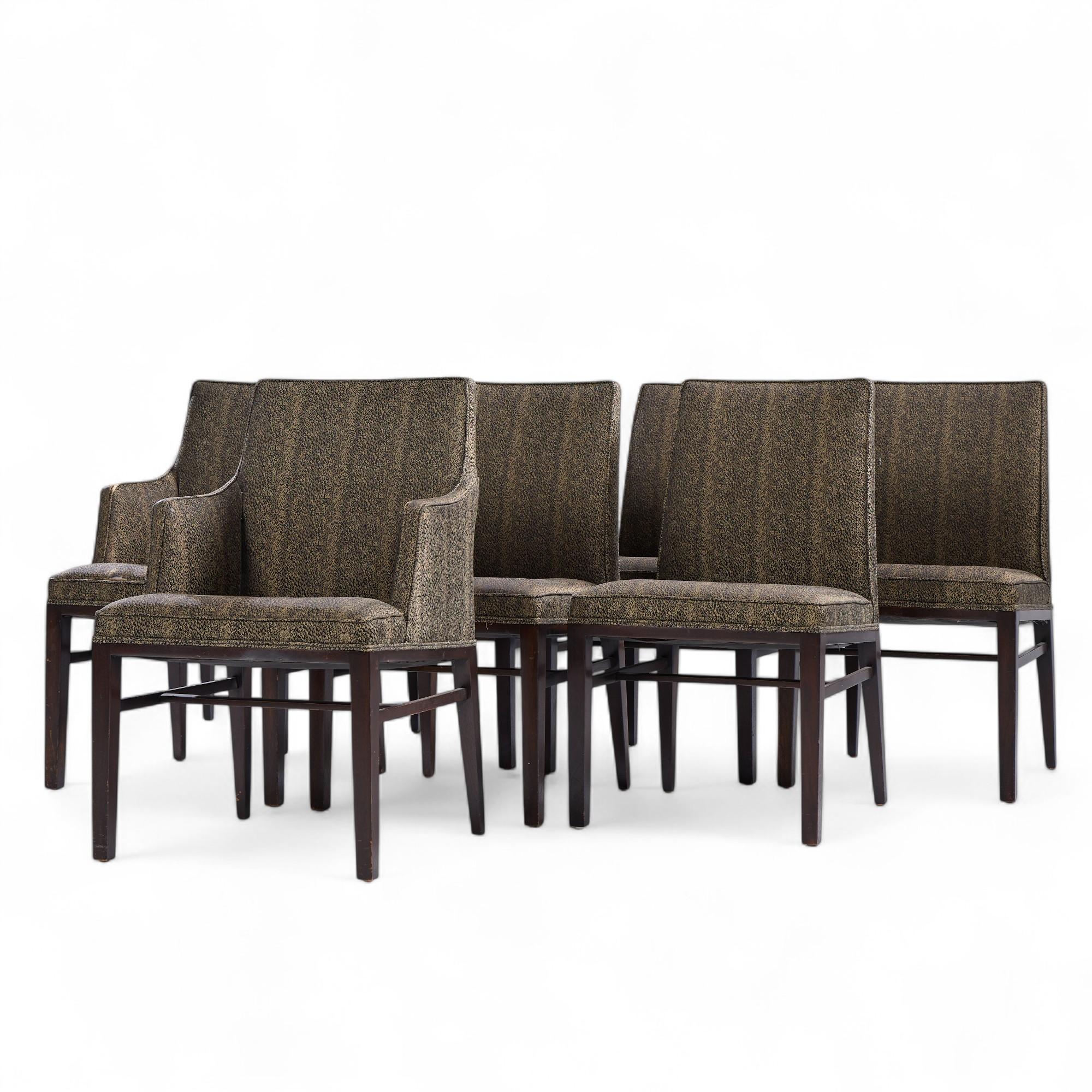 Mid-Century Modern Edward Wormley for Dunbar Mid Century Mahogany Dining Chairs - Set of 8 For Sale
