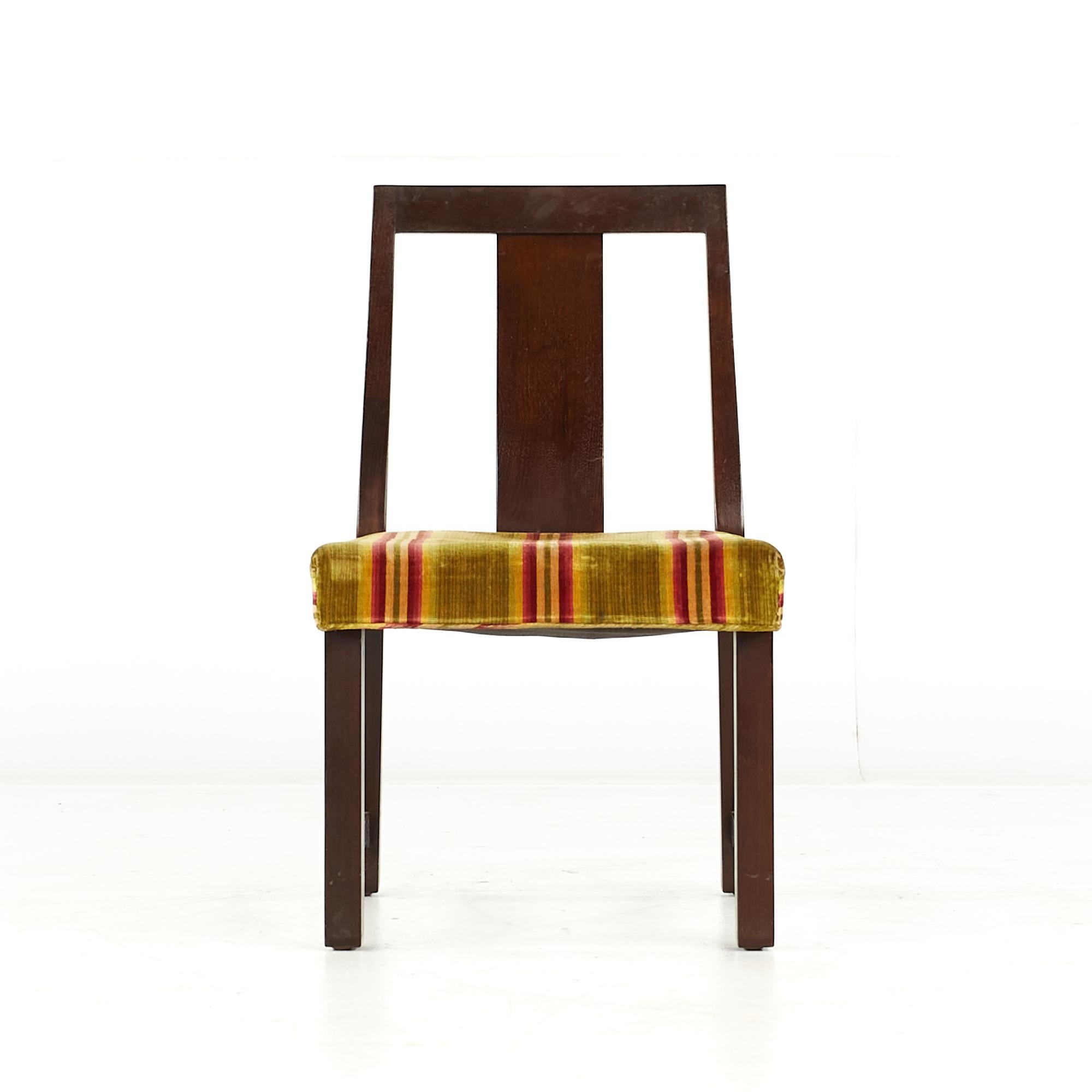 Edward Wormley for Dunbar Mid Century Mahogany Dining Chairs, Set of 8 In Good Condition For Sale In Countryside, IL