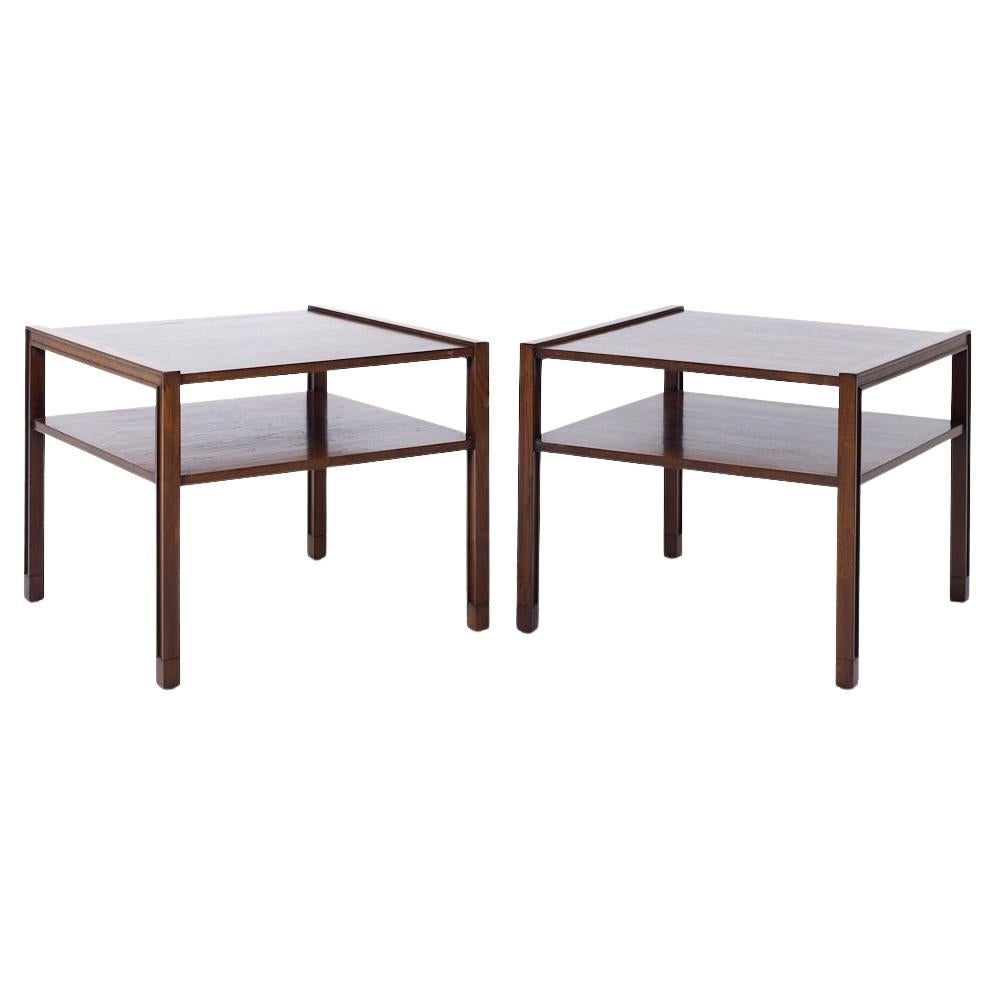 Edward Wormley für Dunbar Mid Century Mahagoni End Tables - Paar