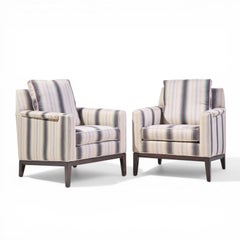 Edward Wormley for Dunbar Mid Century Mahogany Lounge Chairs - Pair