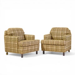 Edward Wormley for Dunbar Mid Century Mahogany Lounge Chairs - Pair