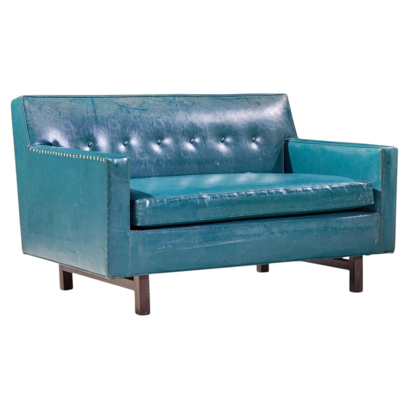 Edward Wormley for Dunbar Mid Century Mahogany Loveseat Settee Sofa