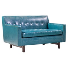 Edward Wormley for Dunbar Mid Century Mahogany Loveseat Settee Sofa