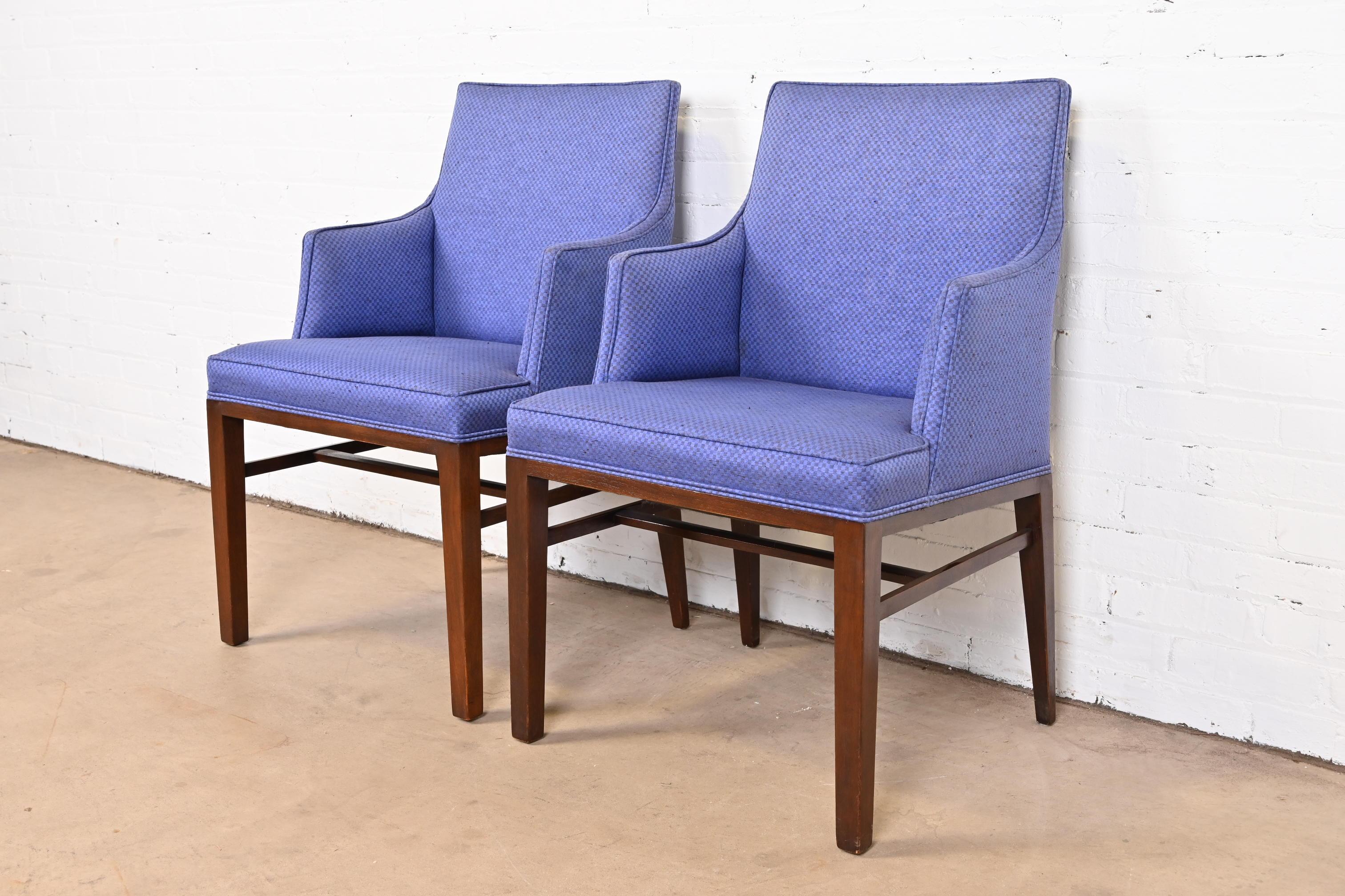 Edward Wormley for Dunbar Mid-Century Modern Arm Chairs, Pair In Good Condition In South Bend, IN