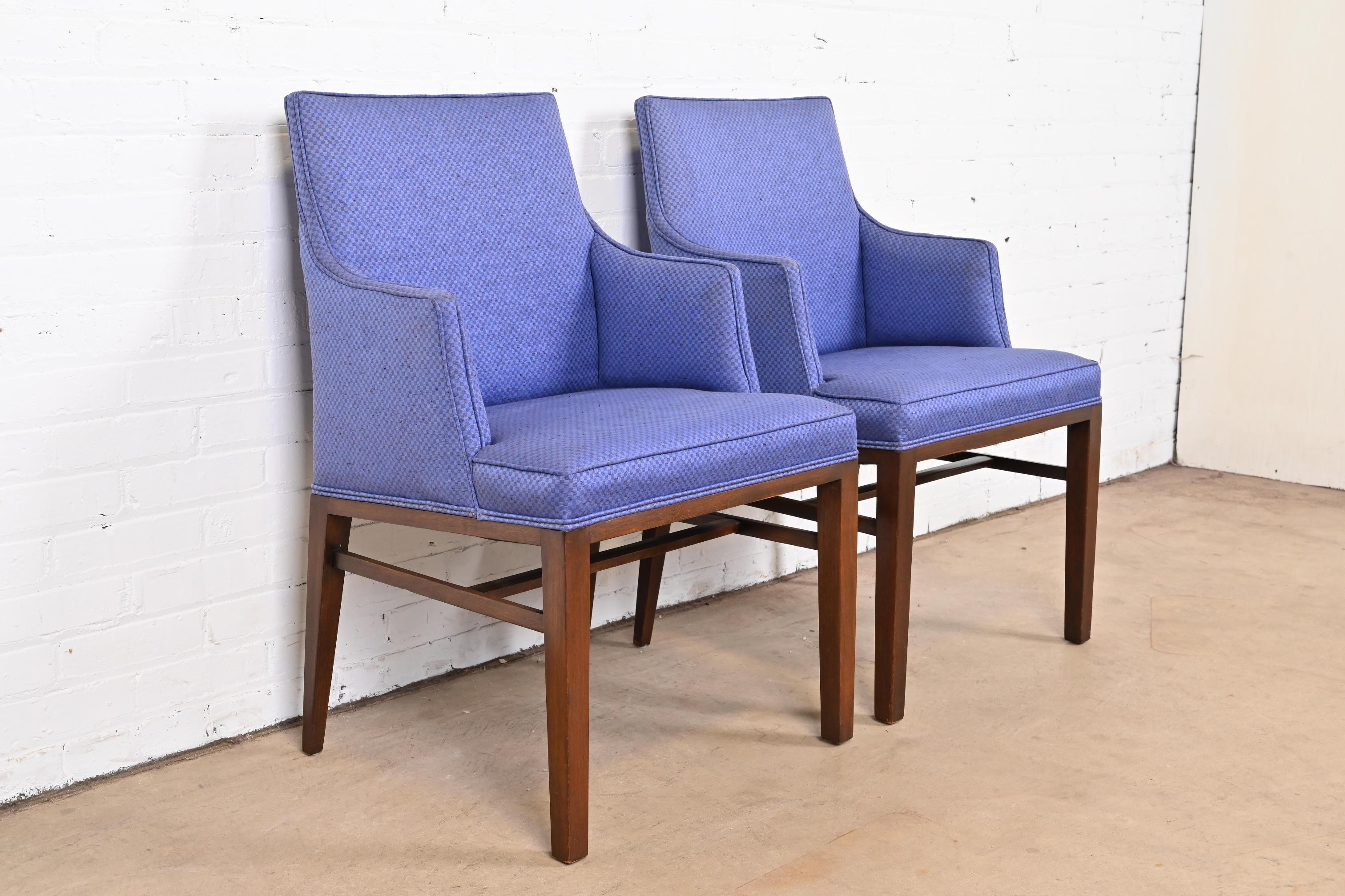 Upholstery Edward Wormley for Dunbar Mid-Century Modern Arm Chairs, Pair