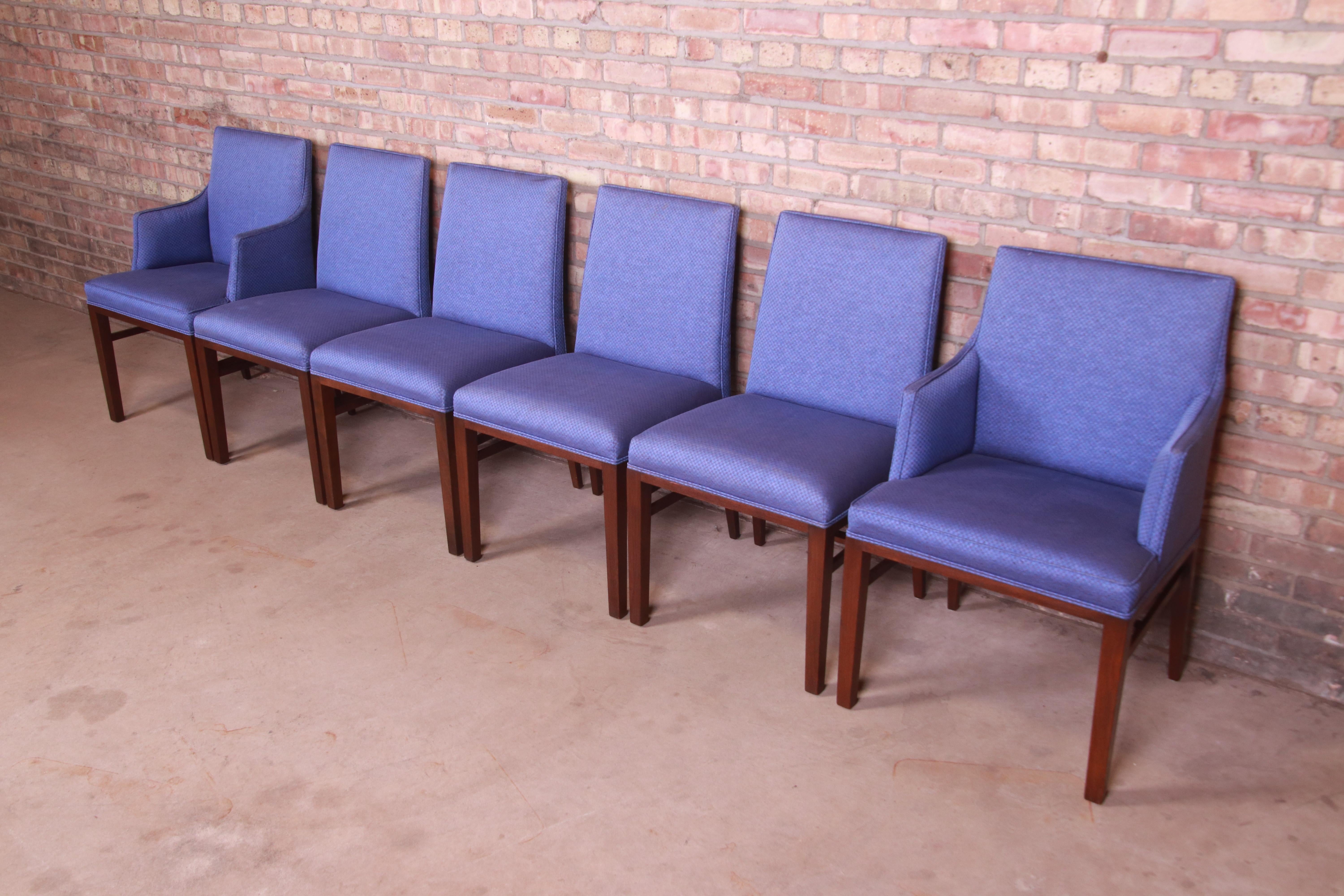 Edward Wormley for Dunbar Mid-Century Modern Dining Chairs, Set of Six In Good Condition In South Bend, IN