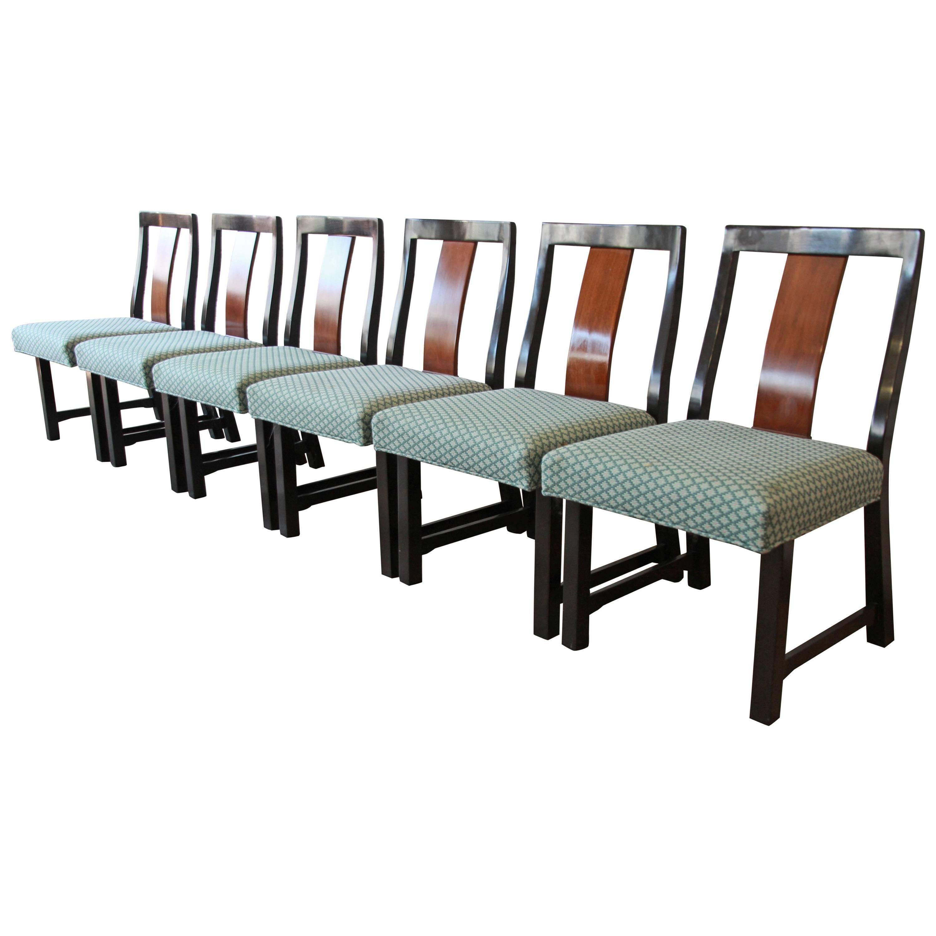 Edward Wormley for Dunbar Mid-Century Modern Dining Chairs, Set of Six