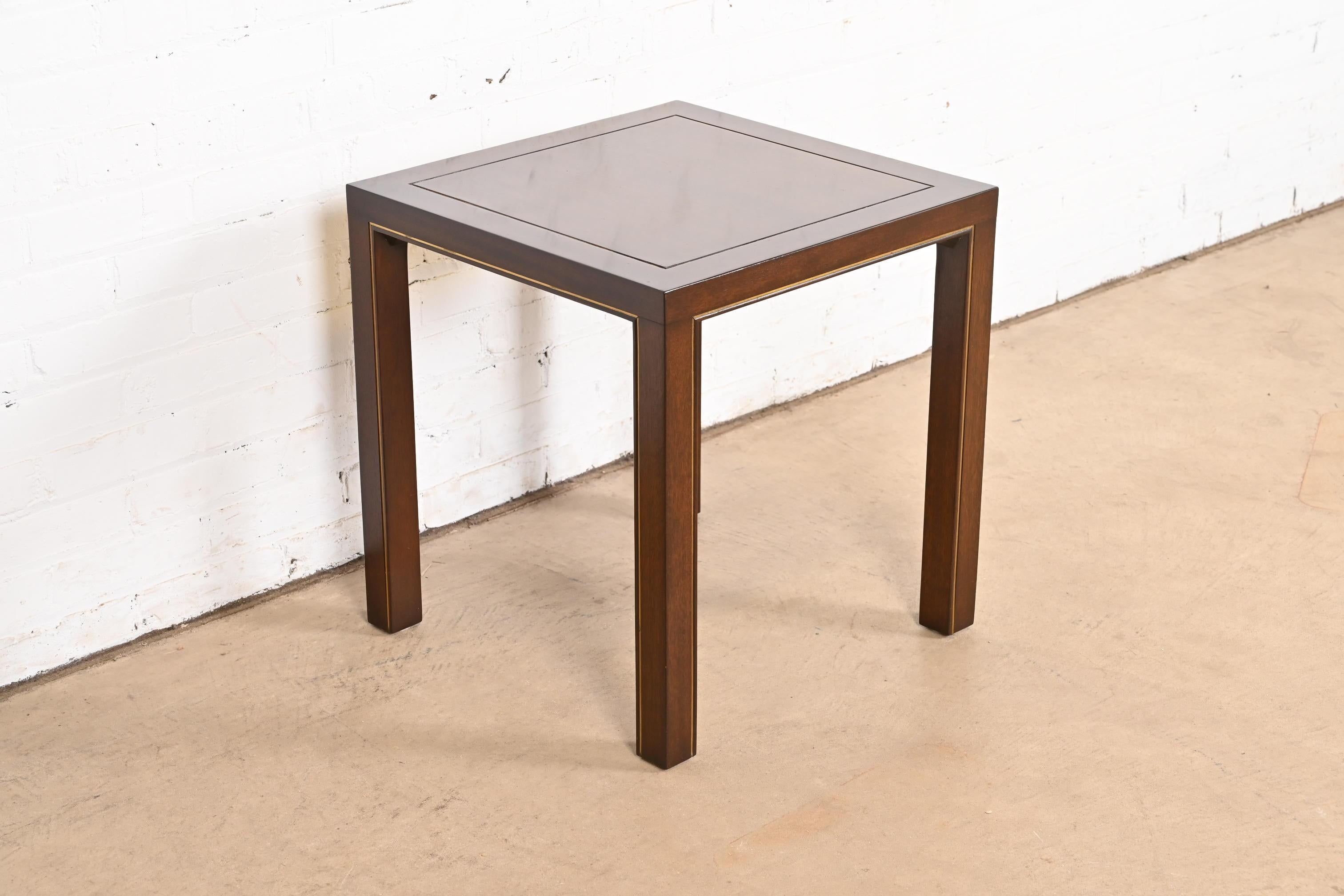 Table d'appoint en acajou et laiton Edward Wormley pour Dunbar Mid-Century Modernity en vente 6