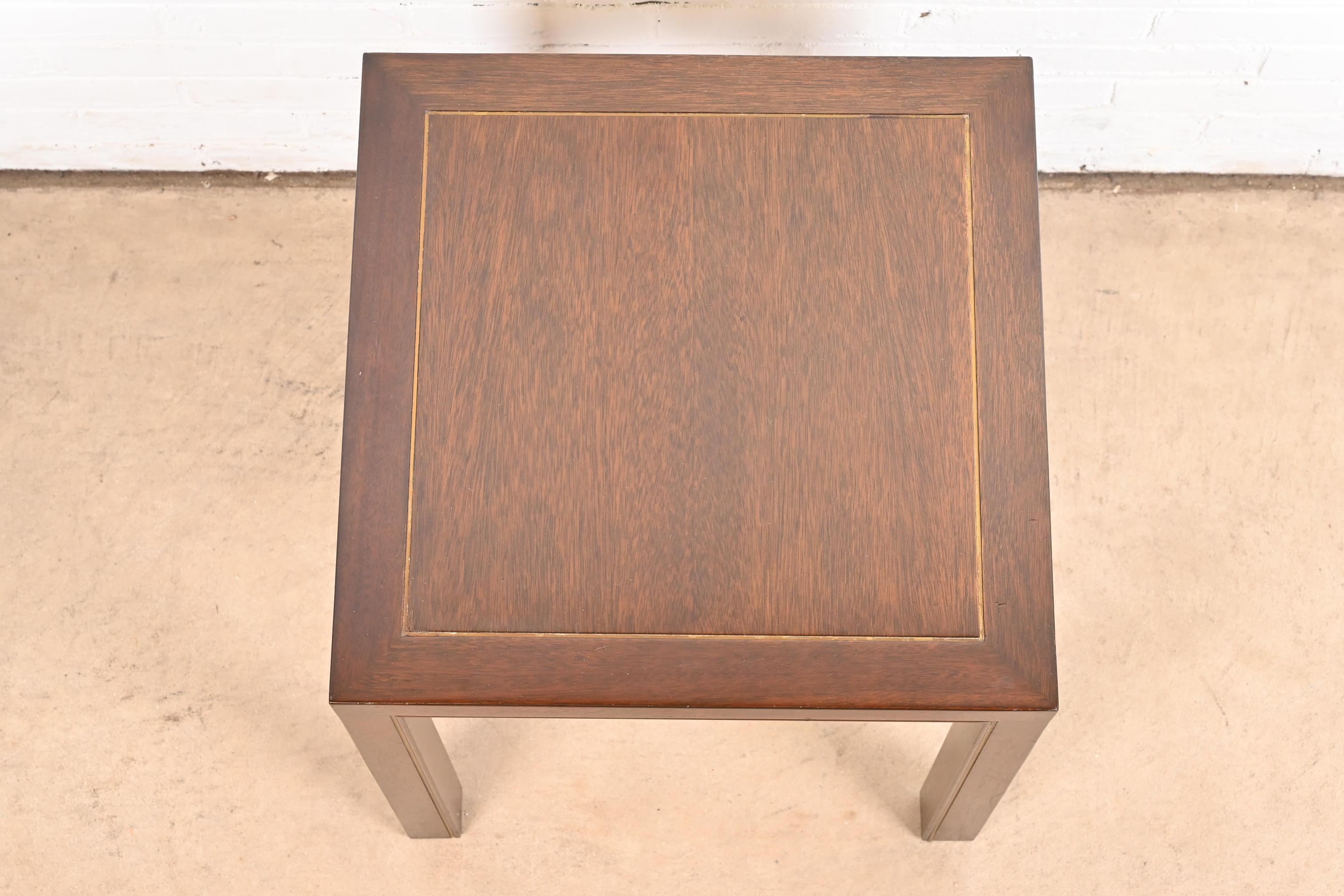 Table d'appoint en acajou et laiton Edward Wormley pour Dunbar Mid-Century Modernity en vente 1