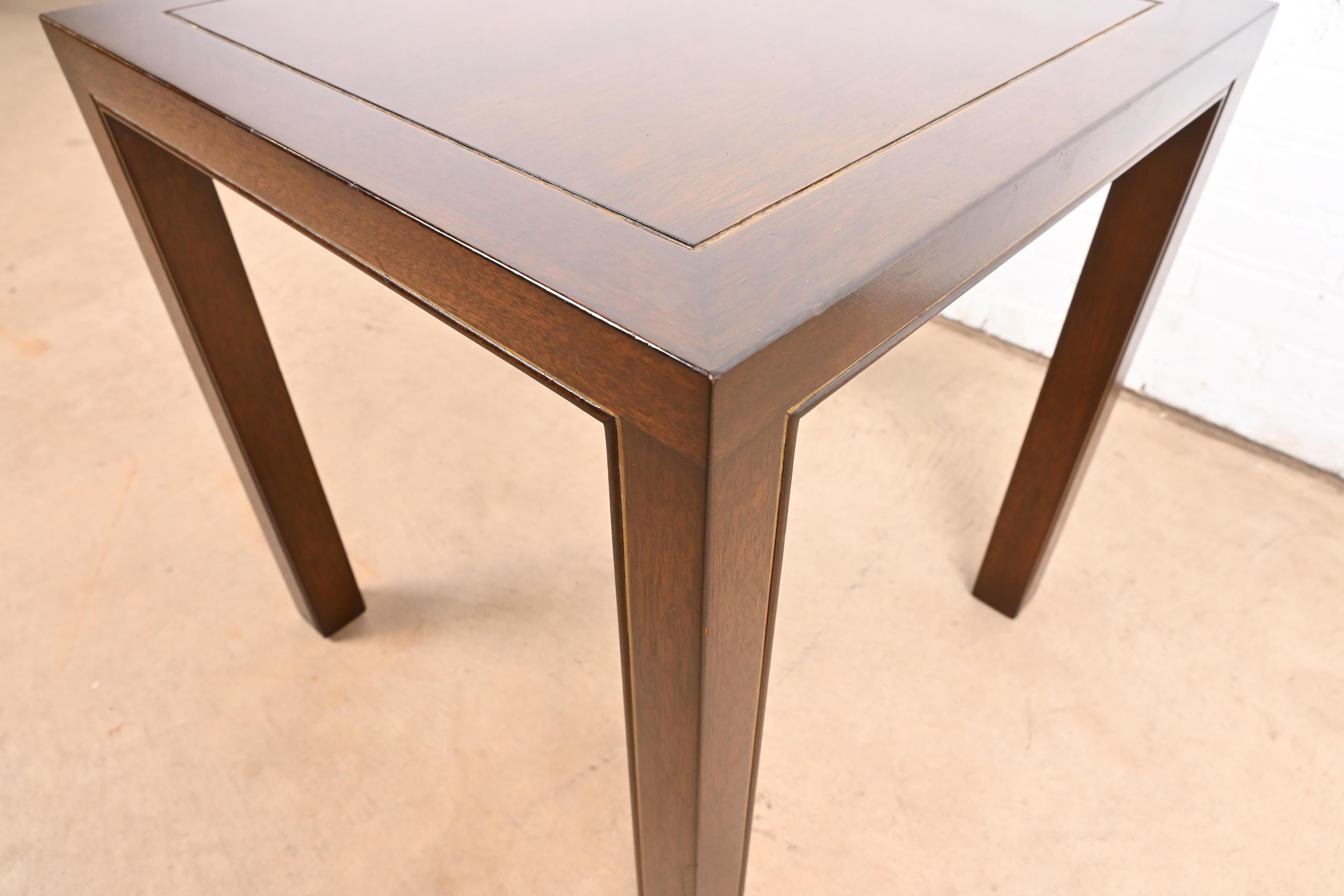 Table d'appoint en acajou et laiton Edward Wormley pour Dunbar Mid-Century Modernity en vente 2