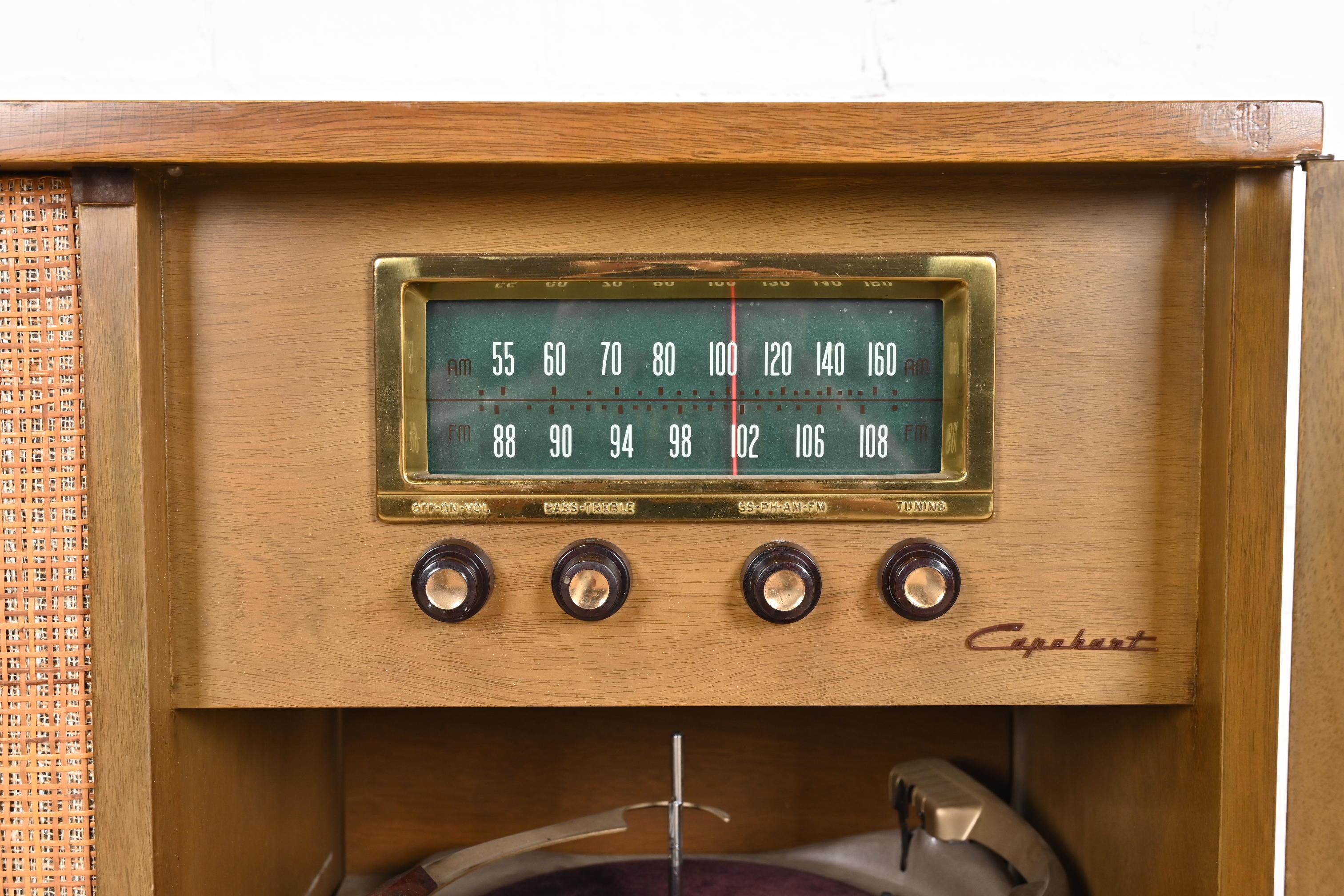 Brass Edward Wormley for Dunbar Mid-Century Modern Mahogany Hi-Fi Stereo Cabinet