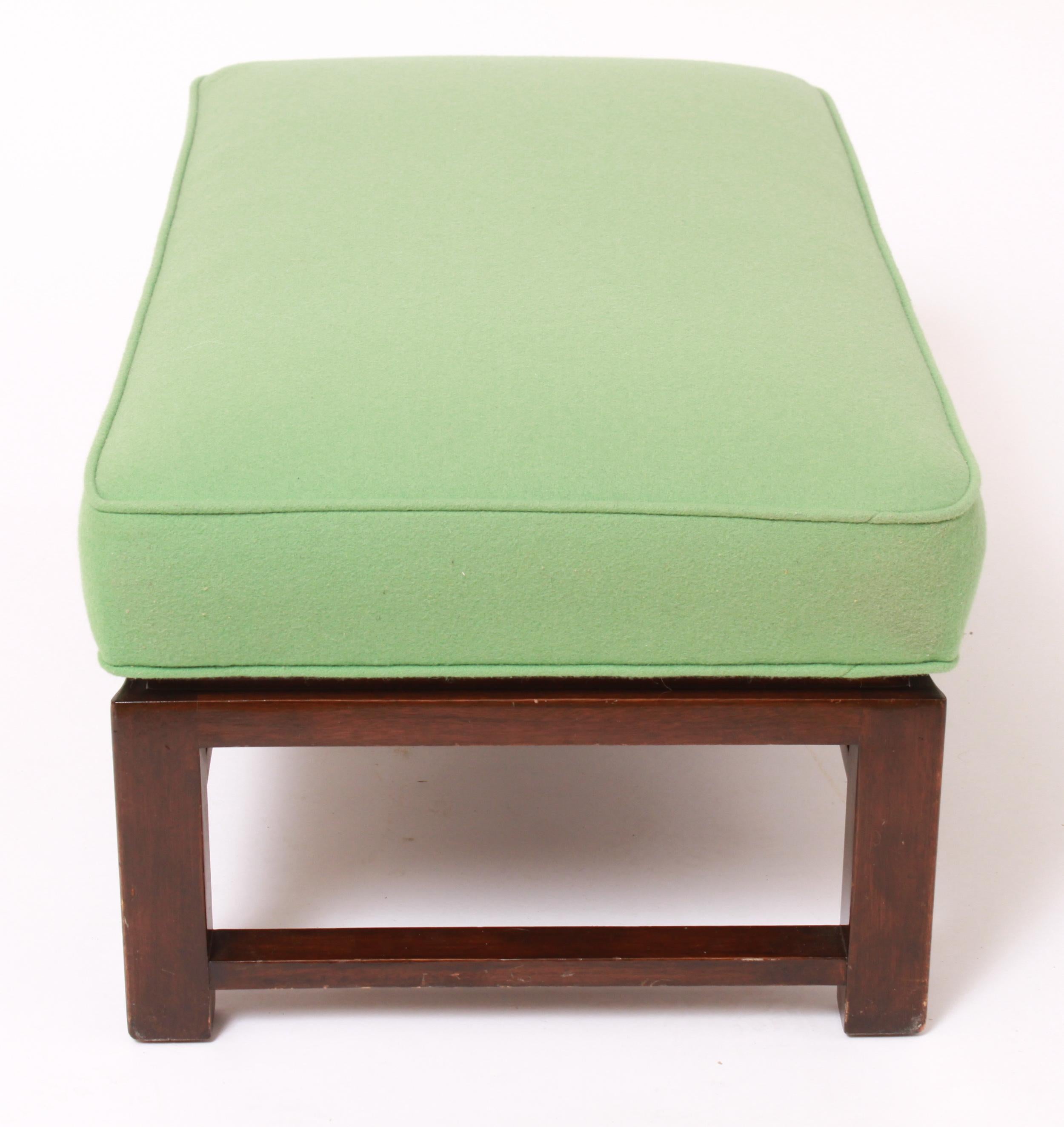 American Mid-Century Modern Upholstered Bench Attributed to Edward Wormley for Dunbar