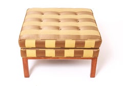 Mid-Century Modern Striped Ottoman in the Style of Edward Wormley for Dunbar