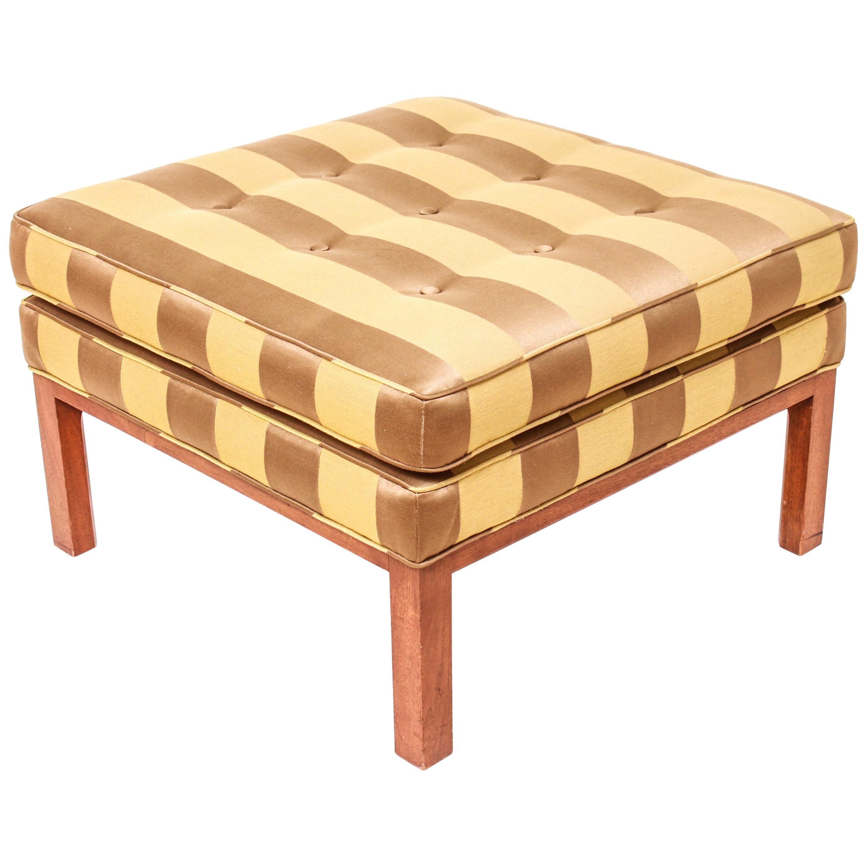 MidCentury Modern Striped Ottoman in the Style of Edward Wormley for