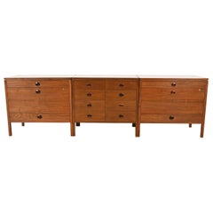 Edward Wormley per Dunbar Credenza moderna di metà secolo in noce e palissandro