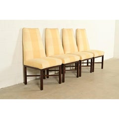 Edward Wormley for Dunbar Mid-Century Modern Walnut X-Base Dining Chairs