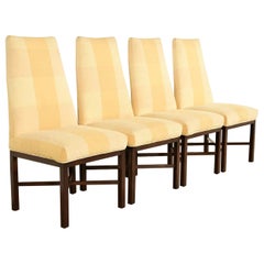 Edward Wormley for Dunbar Mid-Century Modern Walnut X-Base Dining Chairs