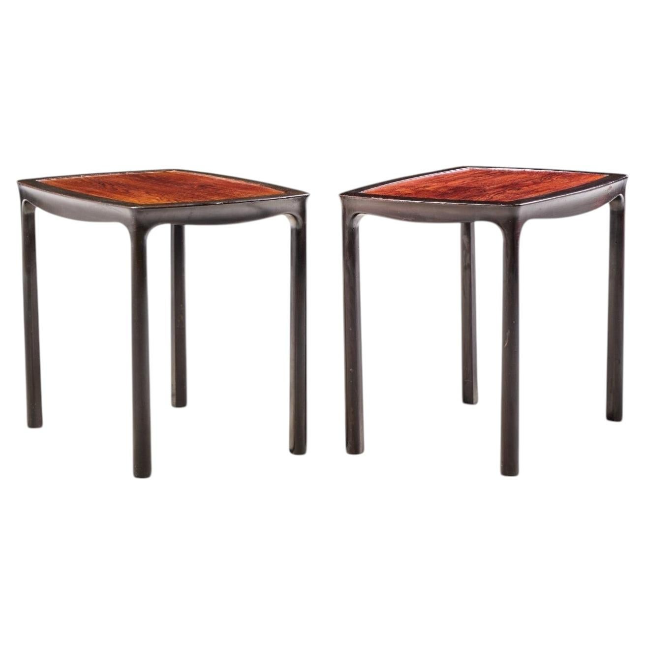 Paire de tables d'appoint en palissandre « Mid Century » d'Edward Wormley pour Dunbar