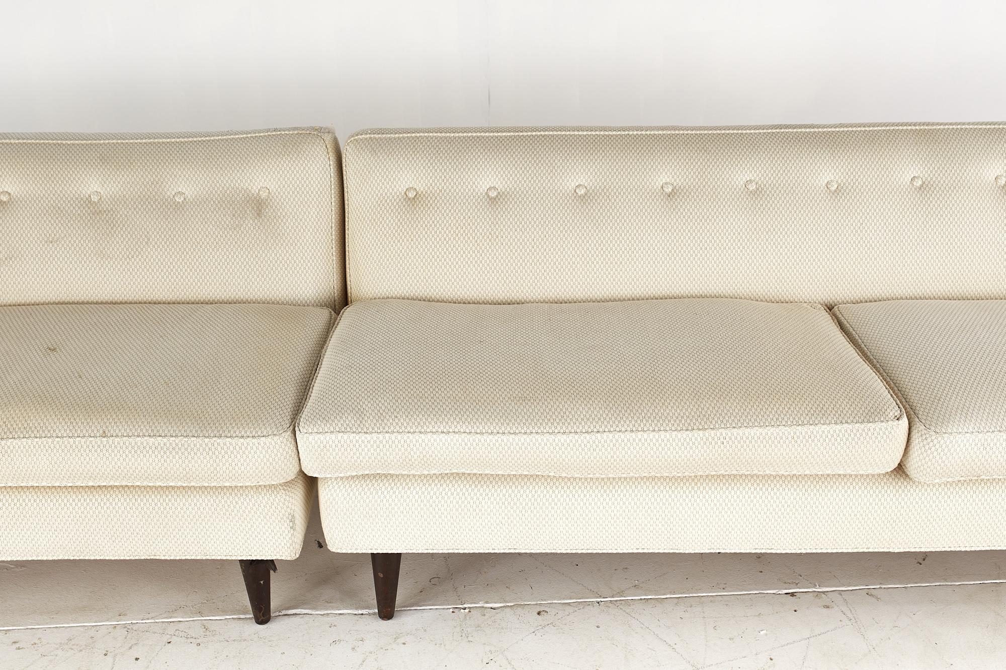Upholstery Edward Wormley for Dunbar Midcentury Sectional Sofa For Sale