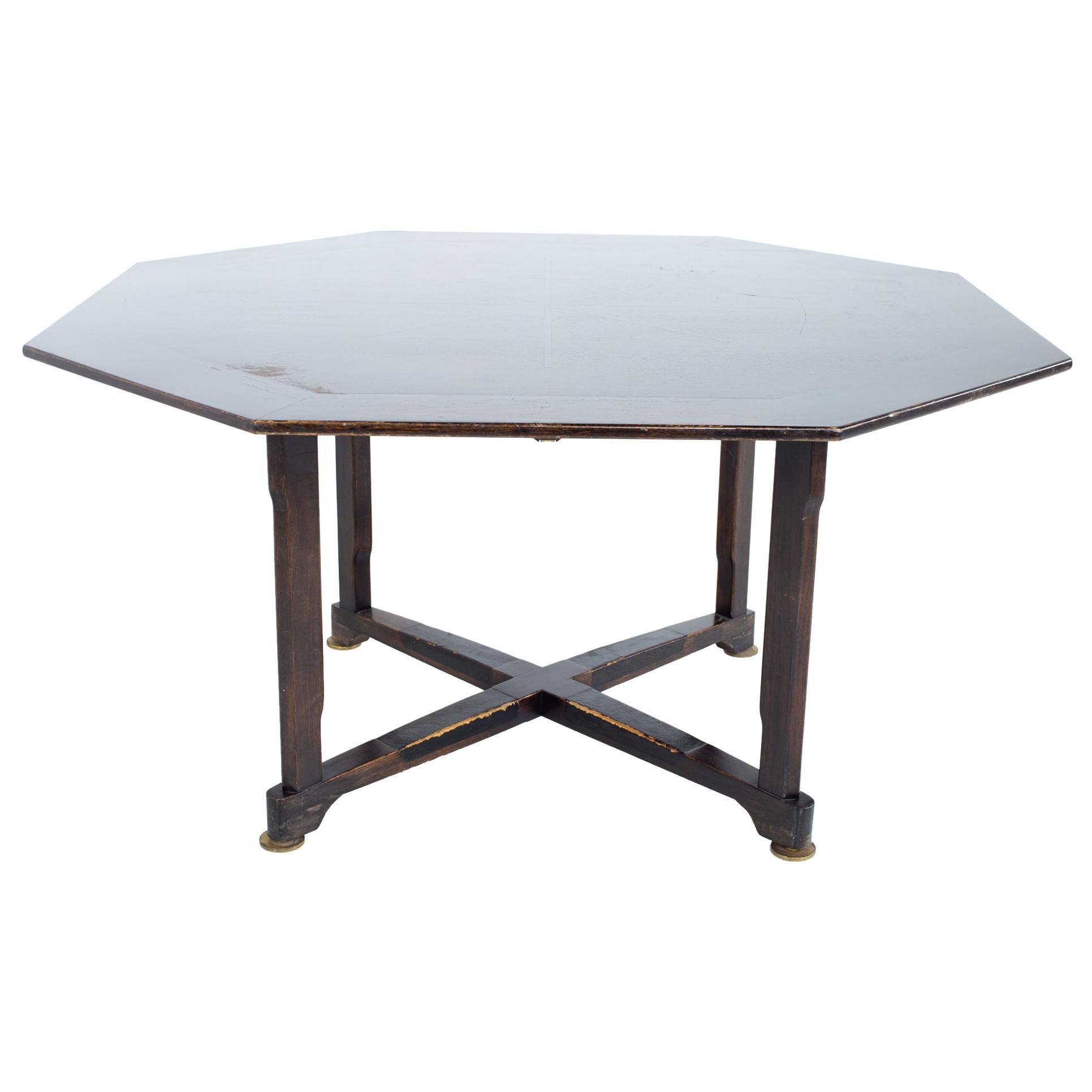 Edward Wormley for Dunbar Mid Century Sunburst Octagonal Game Dining Table