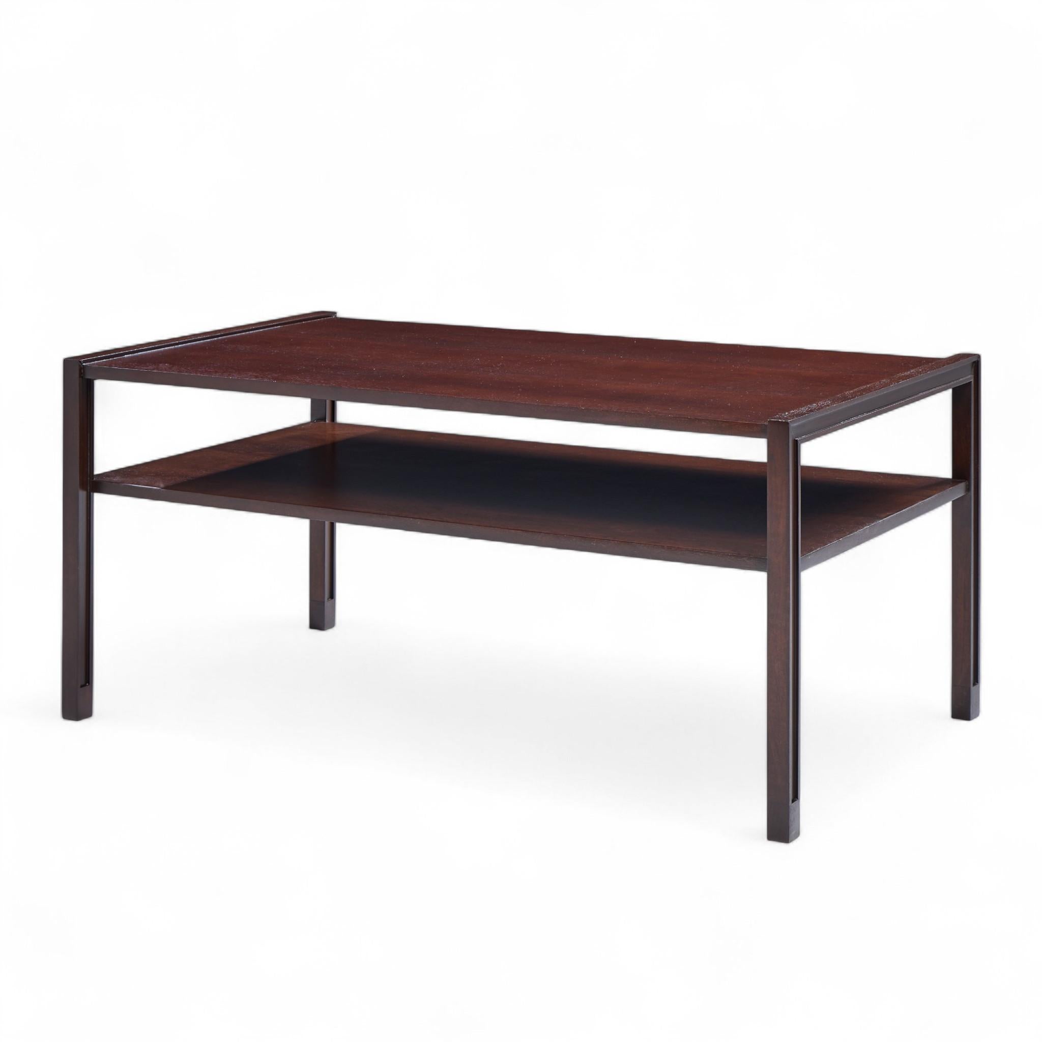 Mid-Century Modern Table basse à deux niveaux du milieu du siècle dernier d'Edward Wormley pour Dunbar en vente