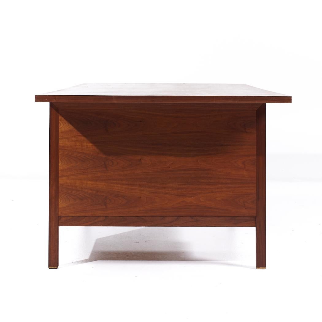 American Edward Wormley for Dunbar Mid Century Walnut and Rosewood Executive Desk For Sale