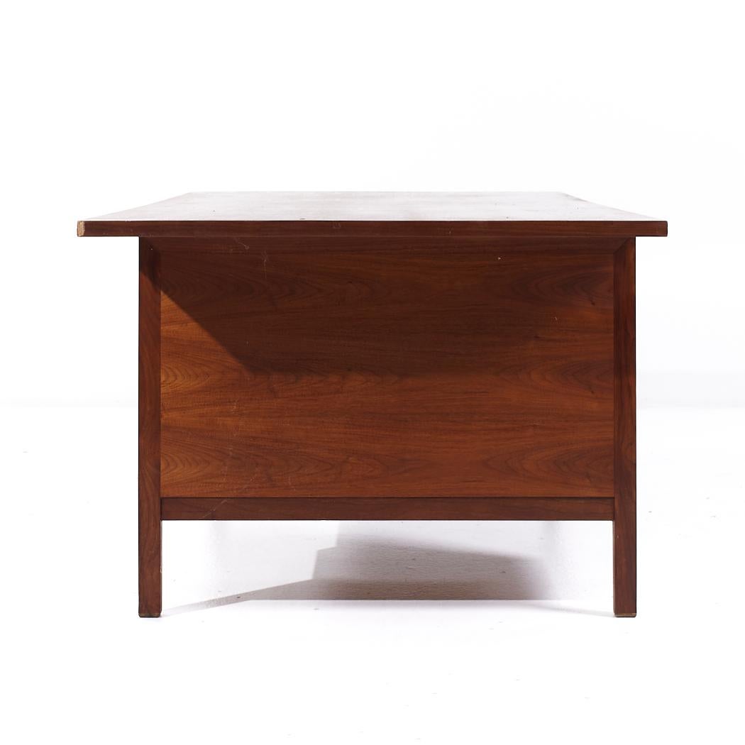 Late 20th Century Edward Wormley for Dunbar Mid Century Walnut and Rosewood Executive Desk For Sale