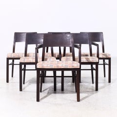Edward Wormley for Dunbar Mid Century Walnut Dining Chairs - Set of 6