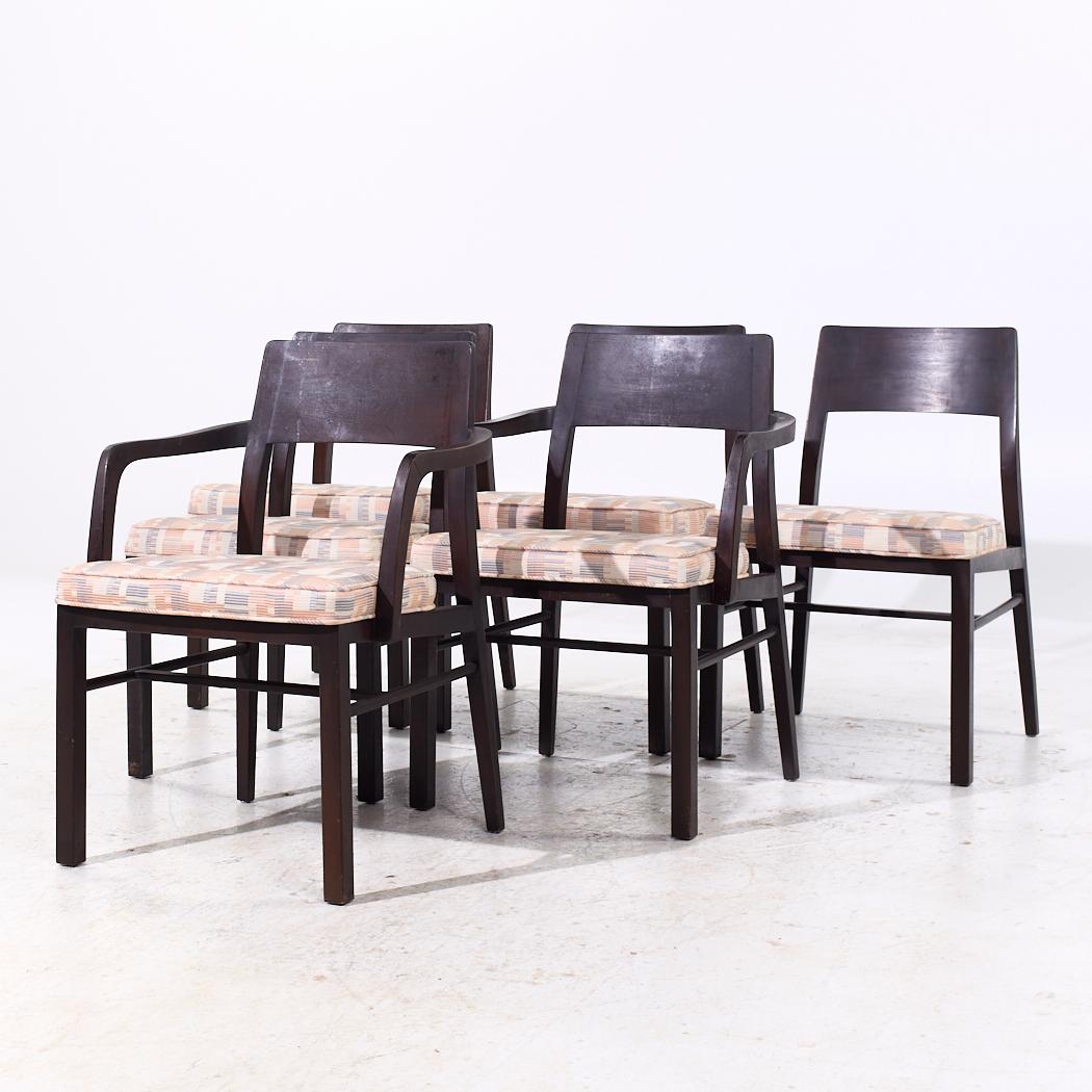 Edward Wormley para Dunbar Sillas de comedor de nogal de mediados de siglo - Set de 6 Moderno de mediados de siglo en venta