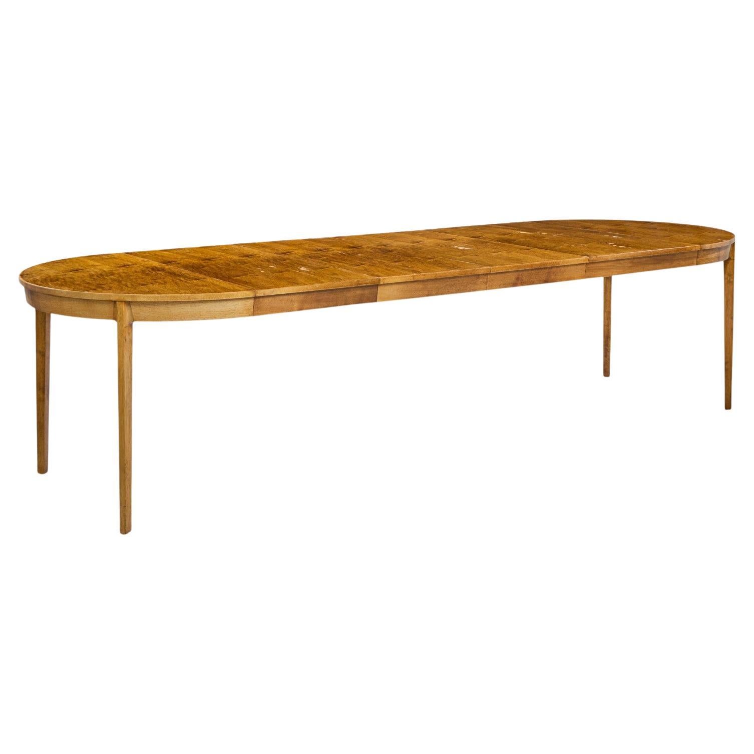 Edward Wormley for Dunbar Mid Century Walnut Expanding Dining Table - 4 Leaves