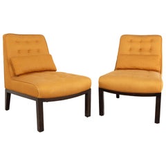 Edward Wormley for Dunbar Mid Century Slipper Lounge Chairs, Pair