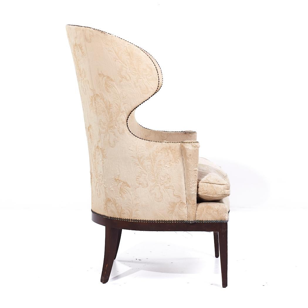 Tissu d'ameublement Edward Wormley for Dunbar Model 1038 Mid Century Wingback Lounge Chair (Chaise longue à dossier pivotant) en vente