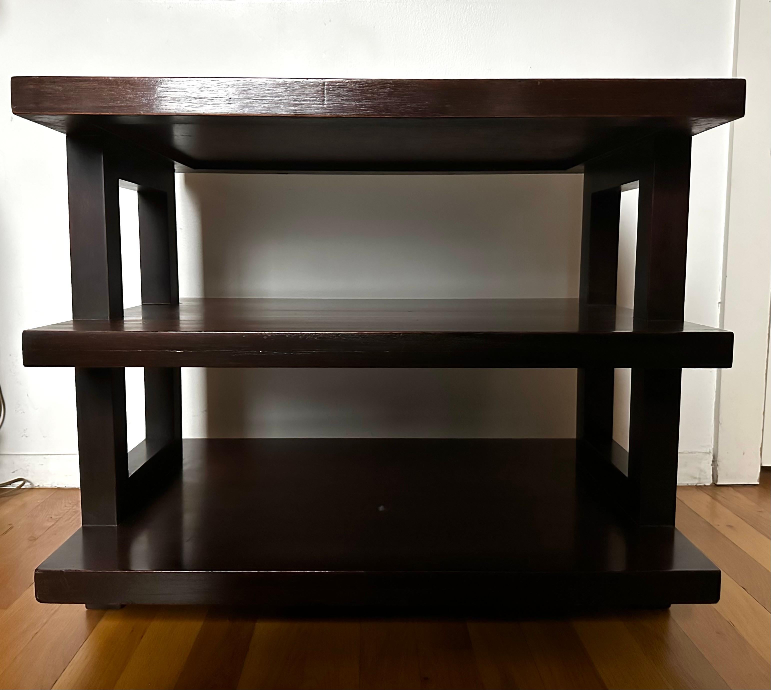 Edward Wormley for Dunbar, Model 4423 Three-Tier Mahogany End Table 1