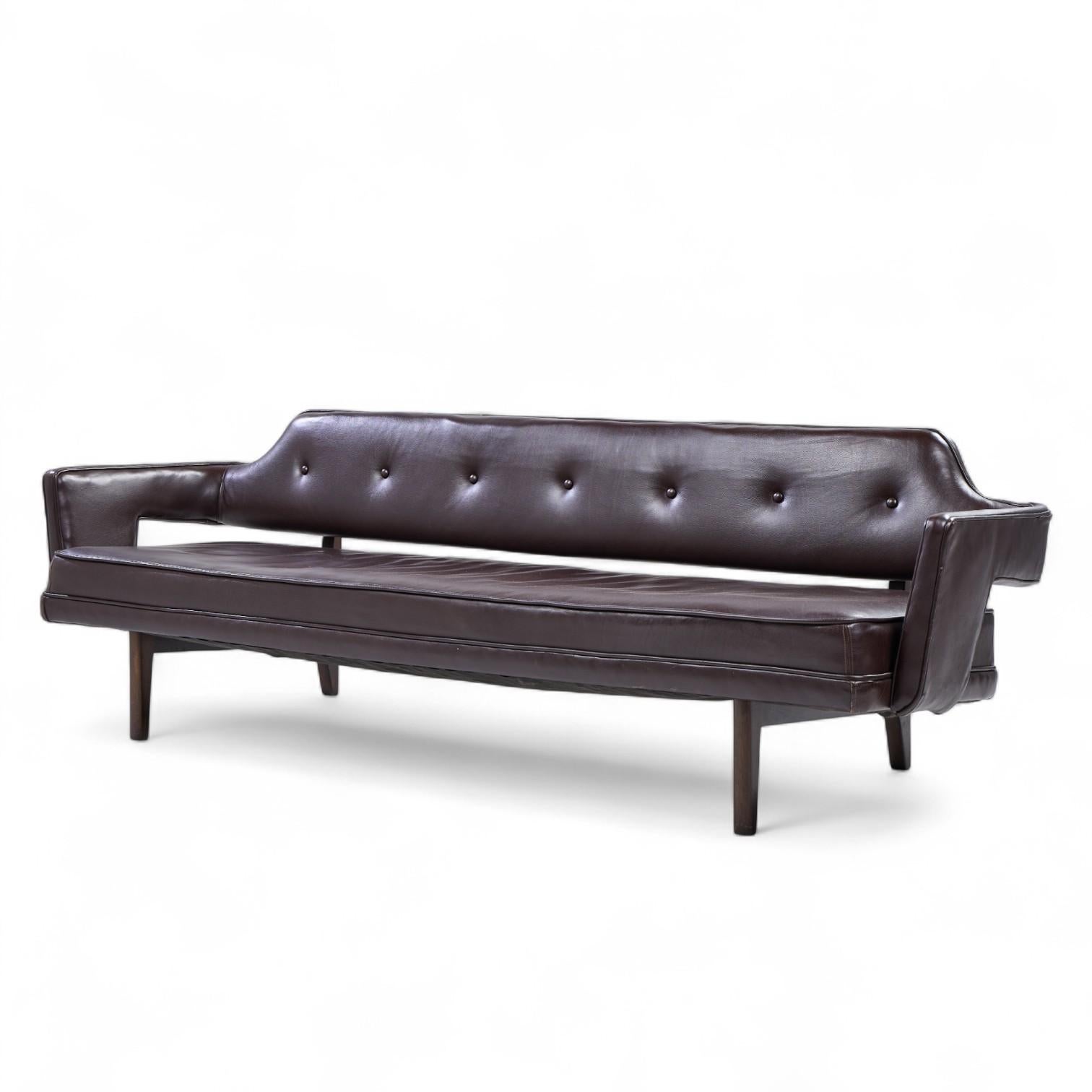 Mid-Century Modern Edward Wormley for Dunbar Model 486 Mid Century Bracket Back Sofa For Sale