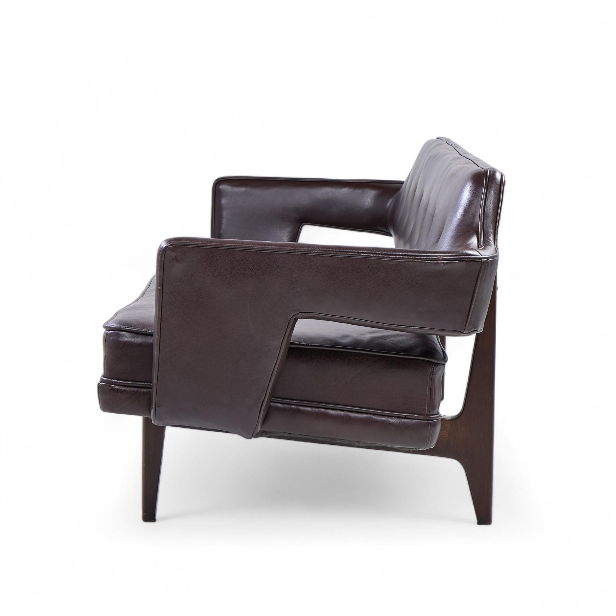 American Edward Wormley for Dunbar Model 486 Mid Century Bracket Back Sofa For Sale