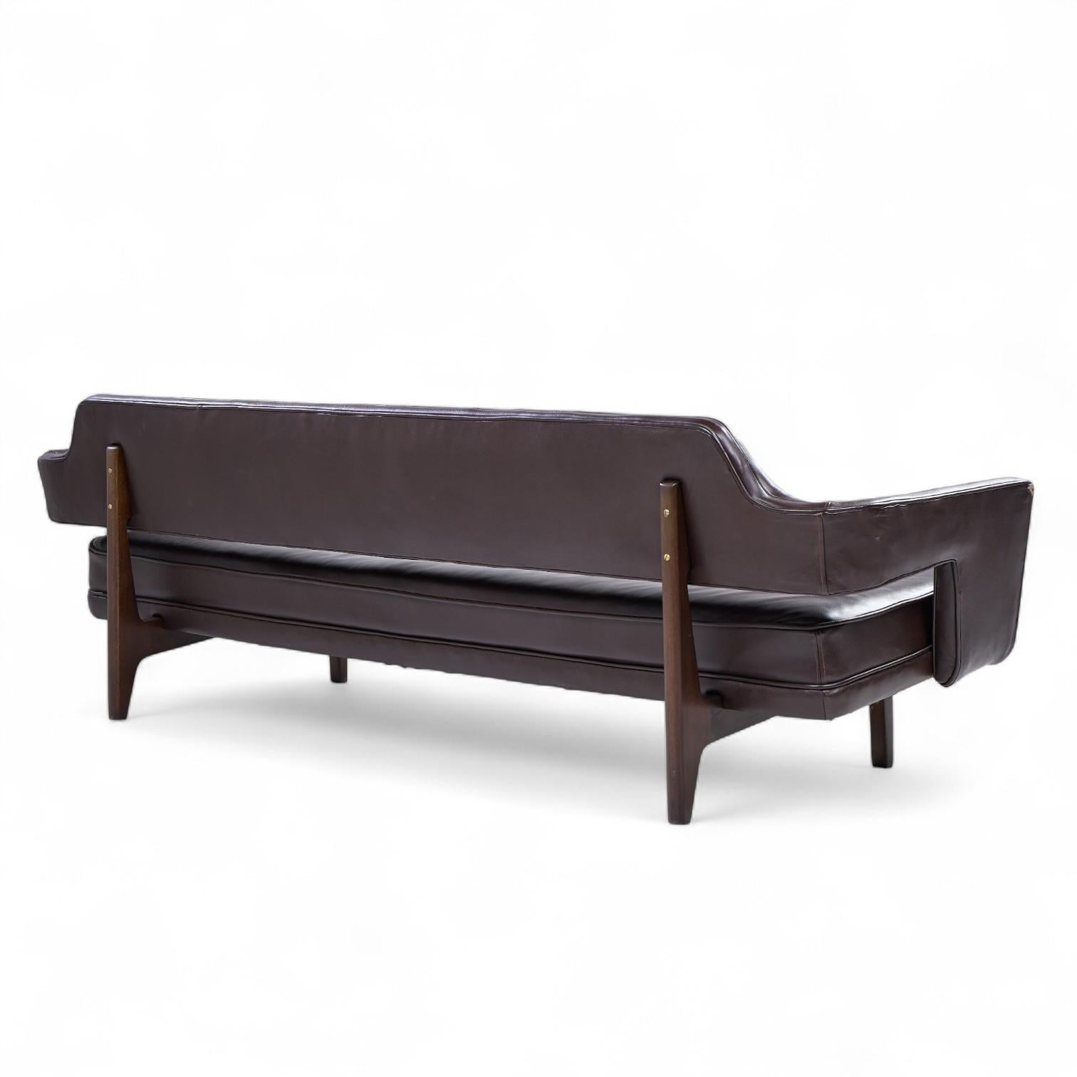 Upholstery Edward Wormley for Dunbar Model 486 Mid Century Bracket Back Sofa For Sale